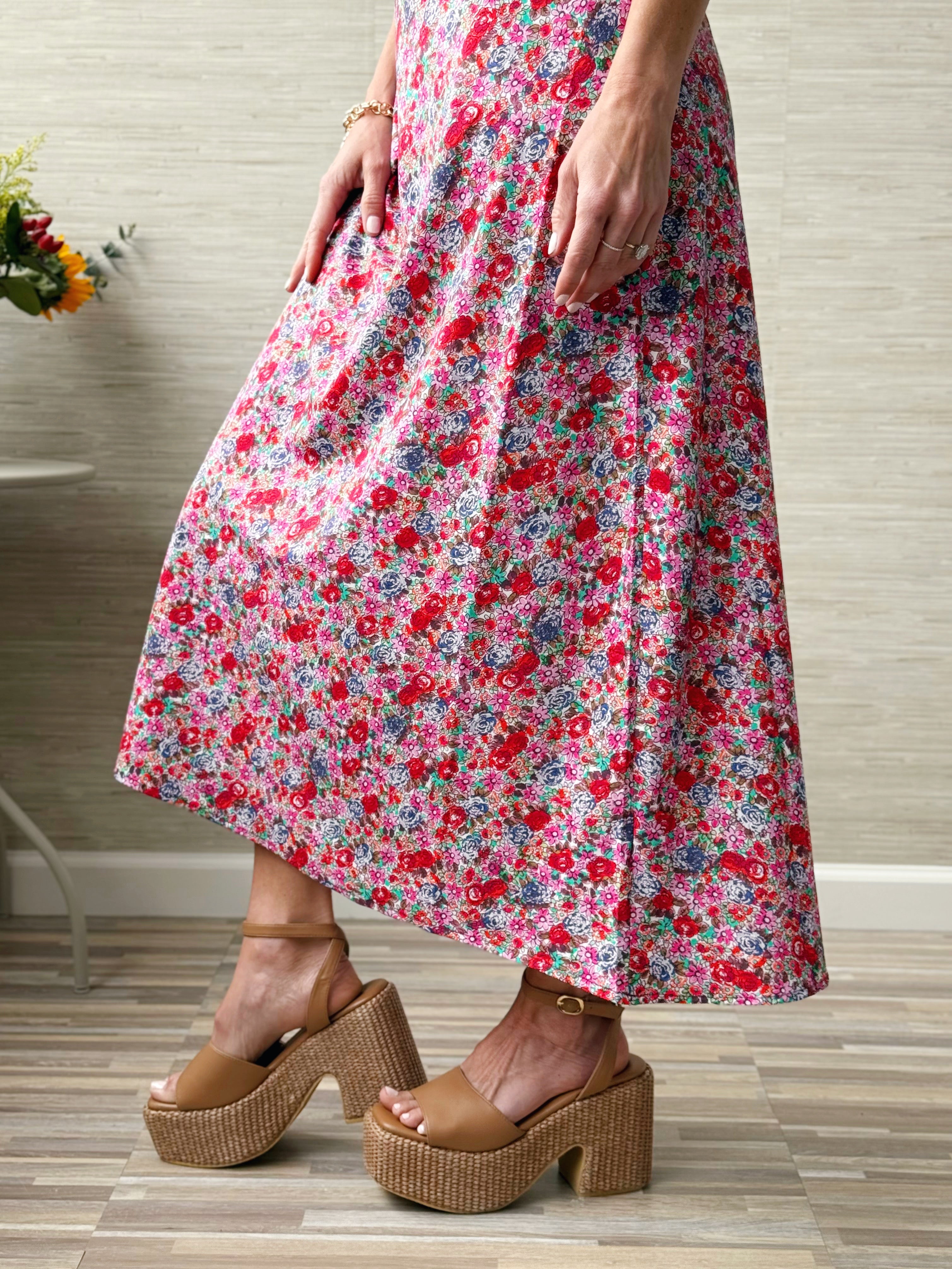 [LIVERPOOL] Romilly Dress - PINK MULTI - willows clothing Long Dress