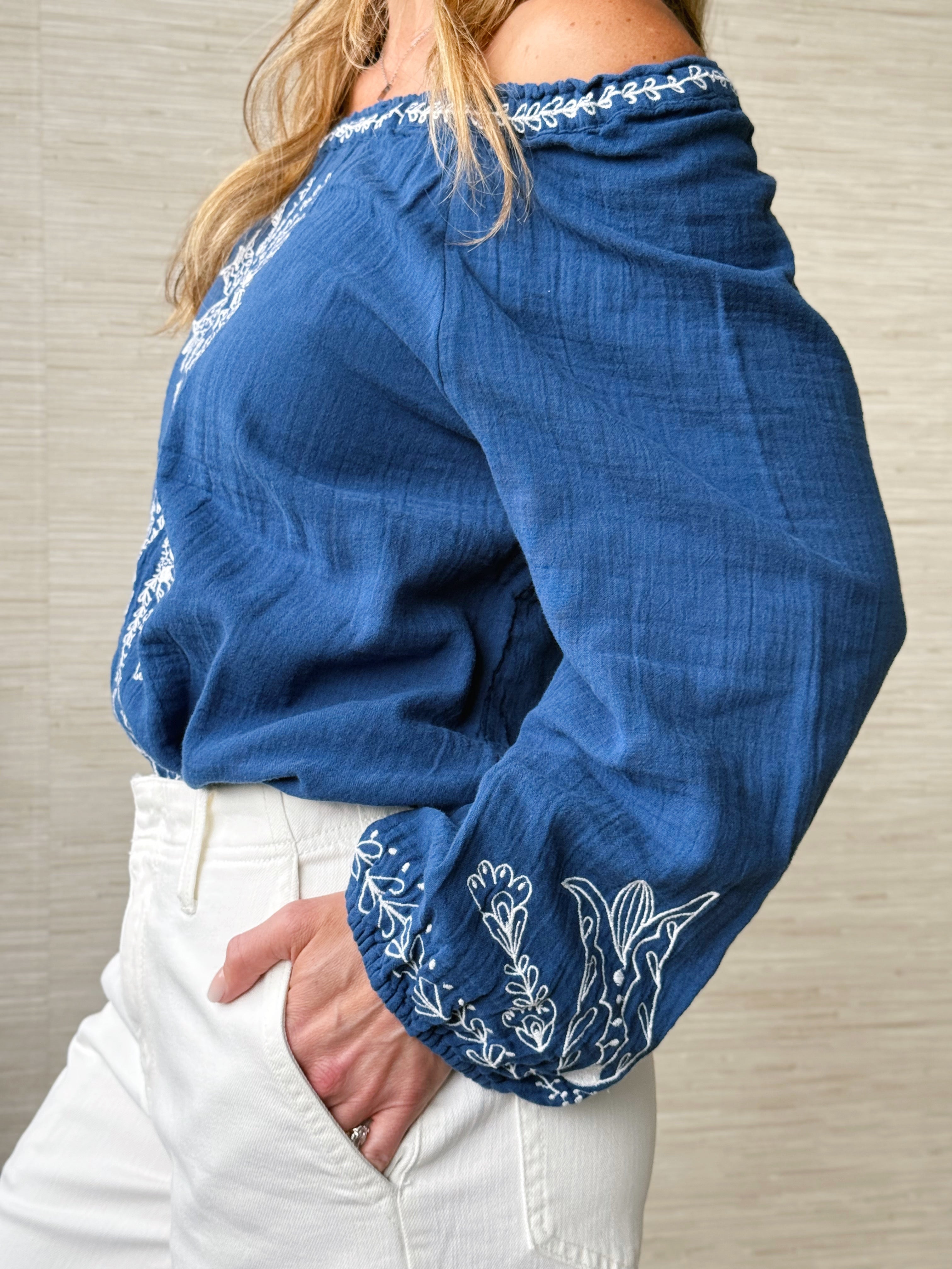 [LIVERPOOL] Sigrid Blouse - LIBERTY BLUE - willows clothing BLOUSE