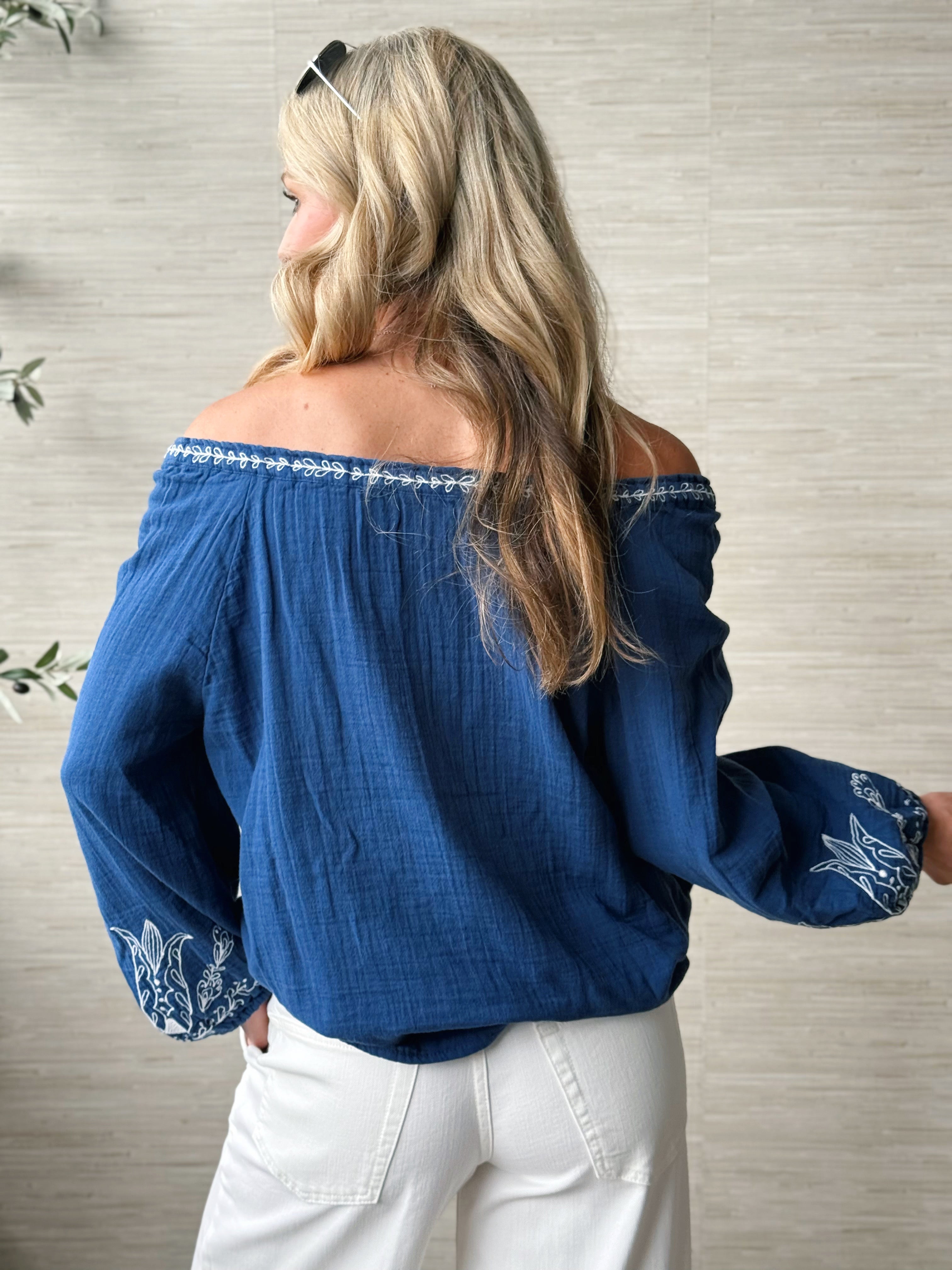 [LIVERPOOL] Sigrid Blouse - LIBERTY BLUE - willows clothing BLOUSE