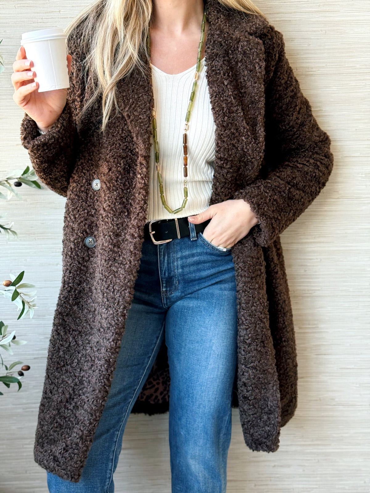 [LIVERPOOL] Teddy Bear Hug Jacket - TEDDY BROWN - willows clothing JACKET