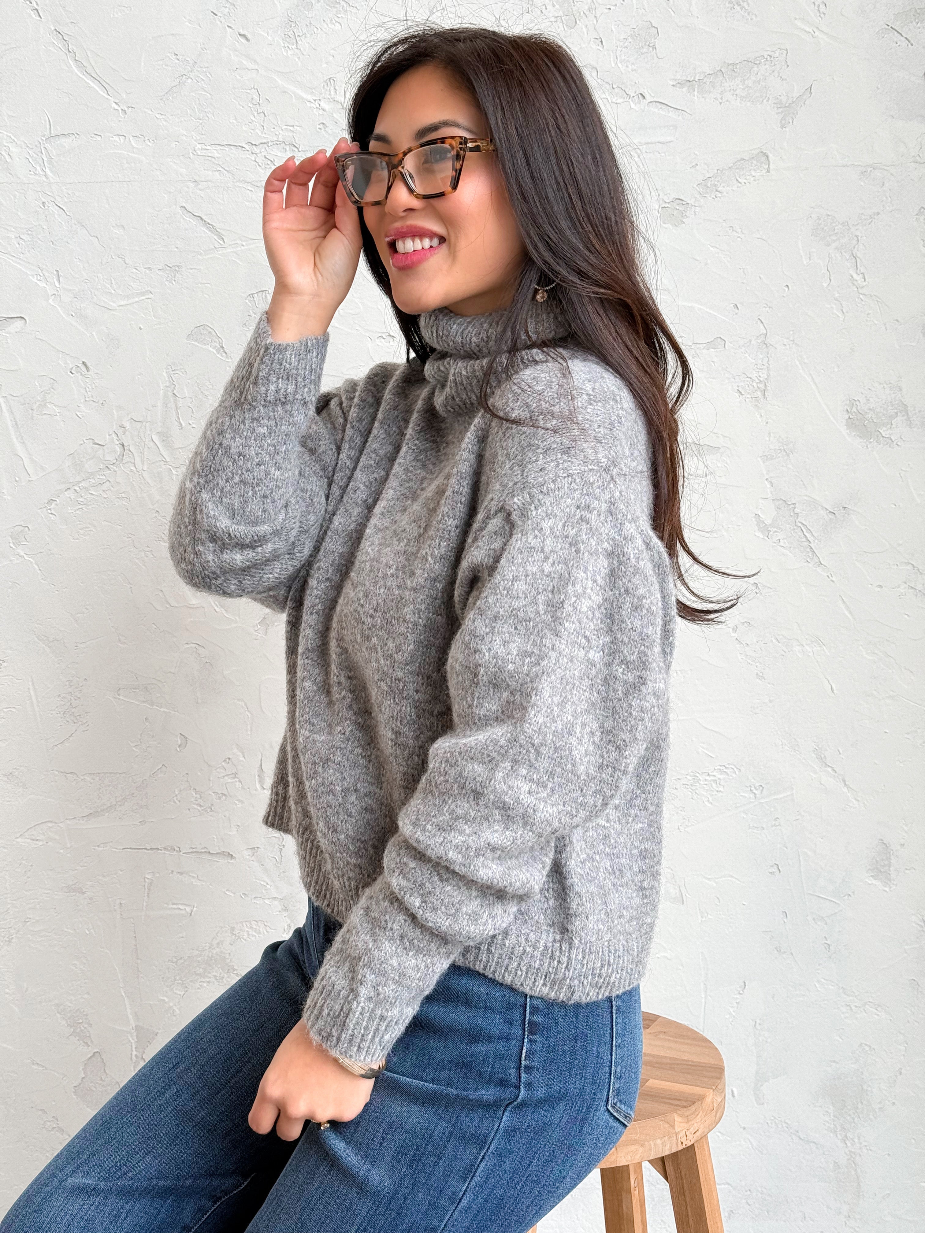 Lizzy Sweater - BLACK SESAME - willows clothing SWEATER