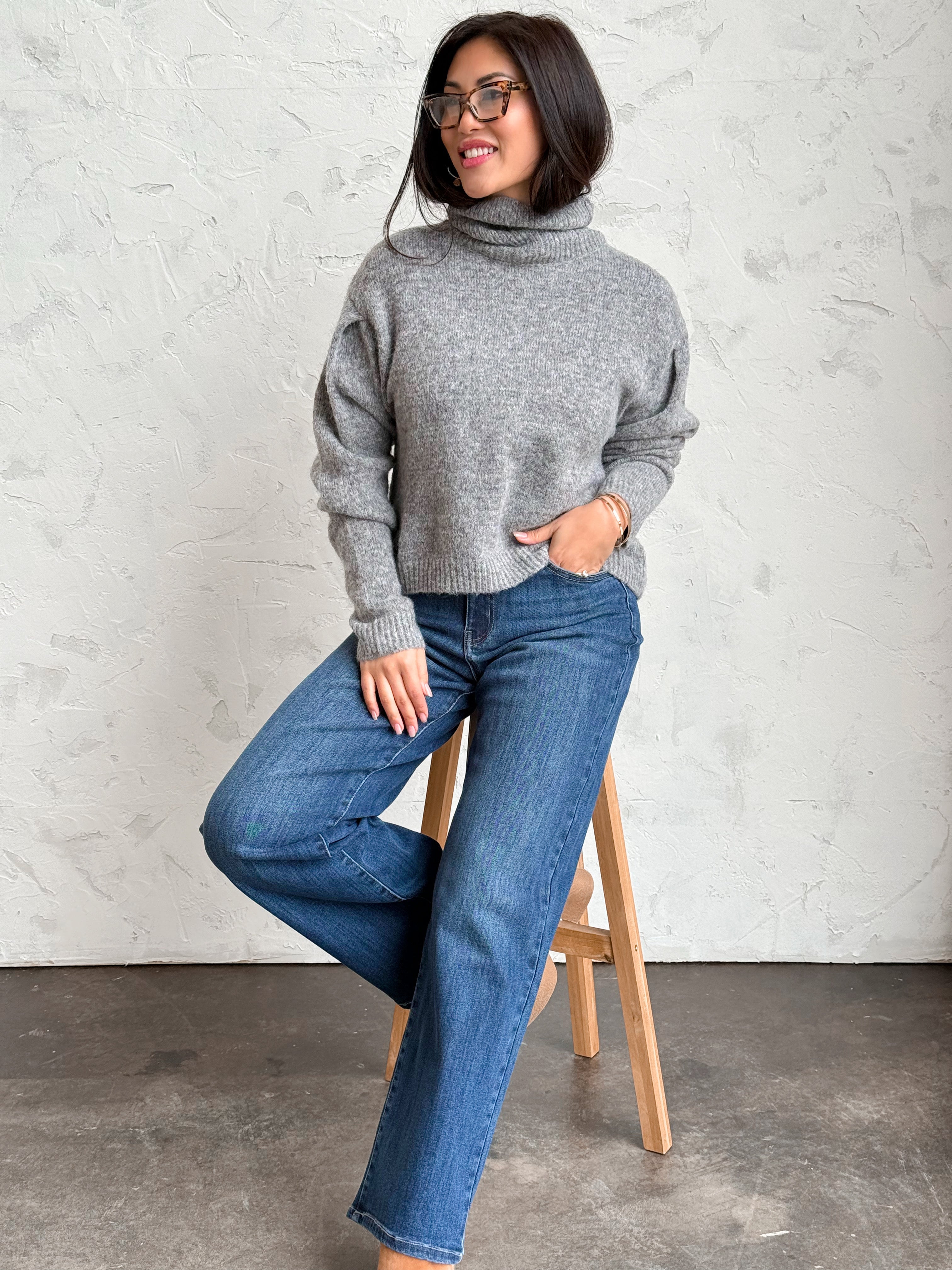 Lizzy Sweater - BLACK SESAME - willows clothing SWEATER