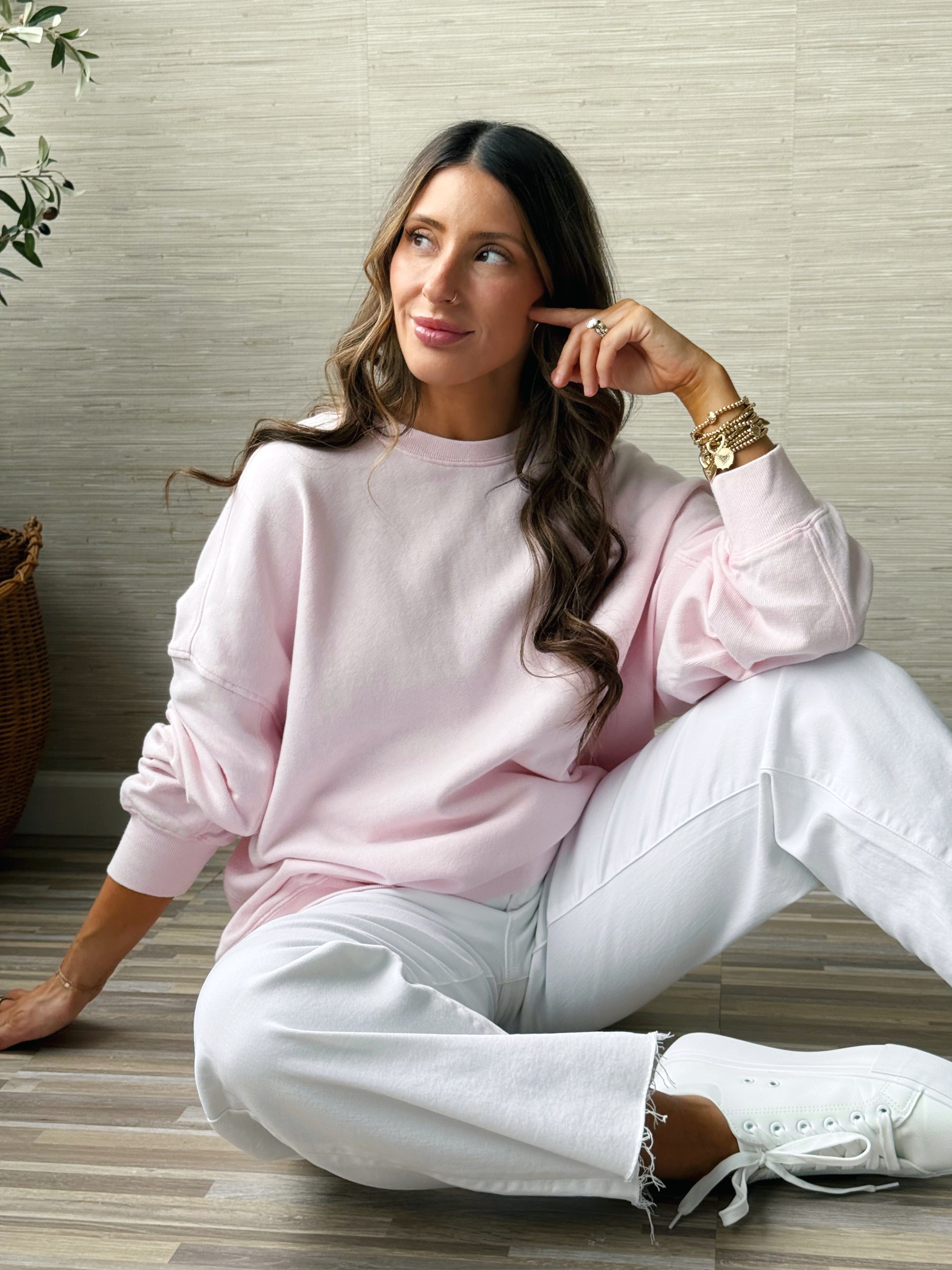 Lola Sweatshirt - SOFT PINK - willows clothing SWEATSHIRT