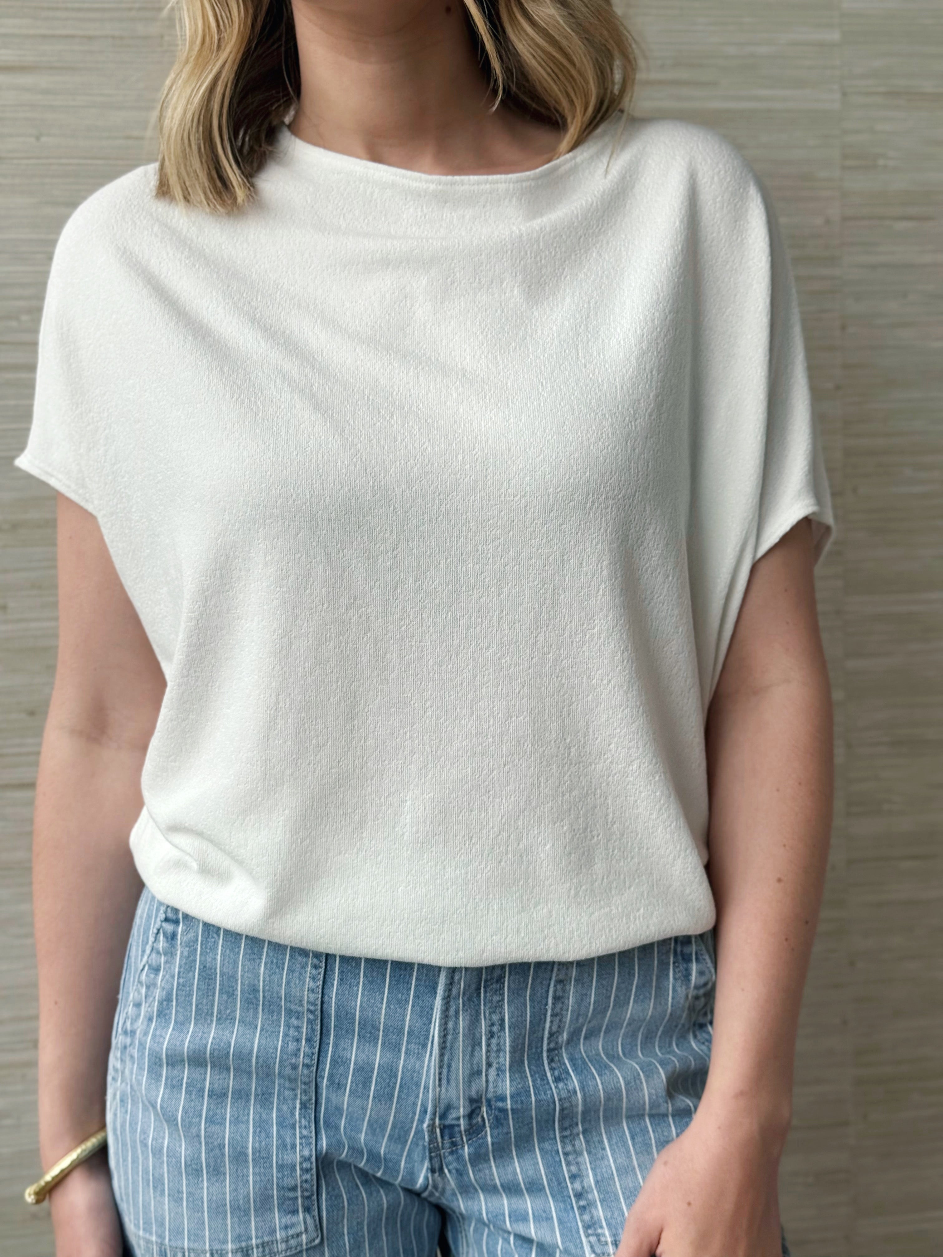 Lori Round Neck Tee - IVORY - willows clothing S/S SHIRT