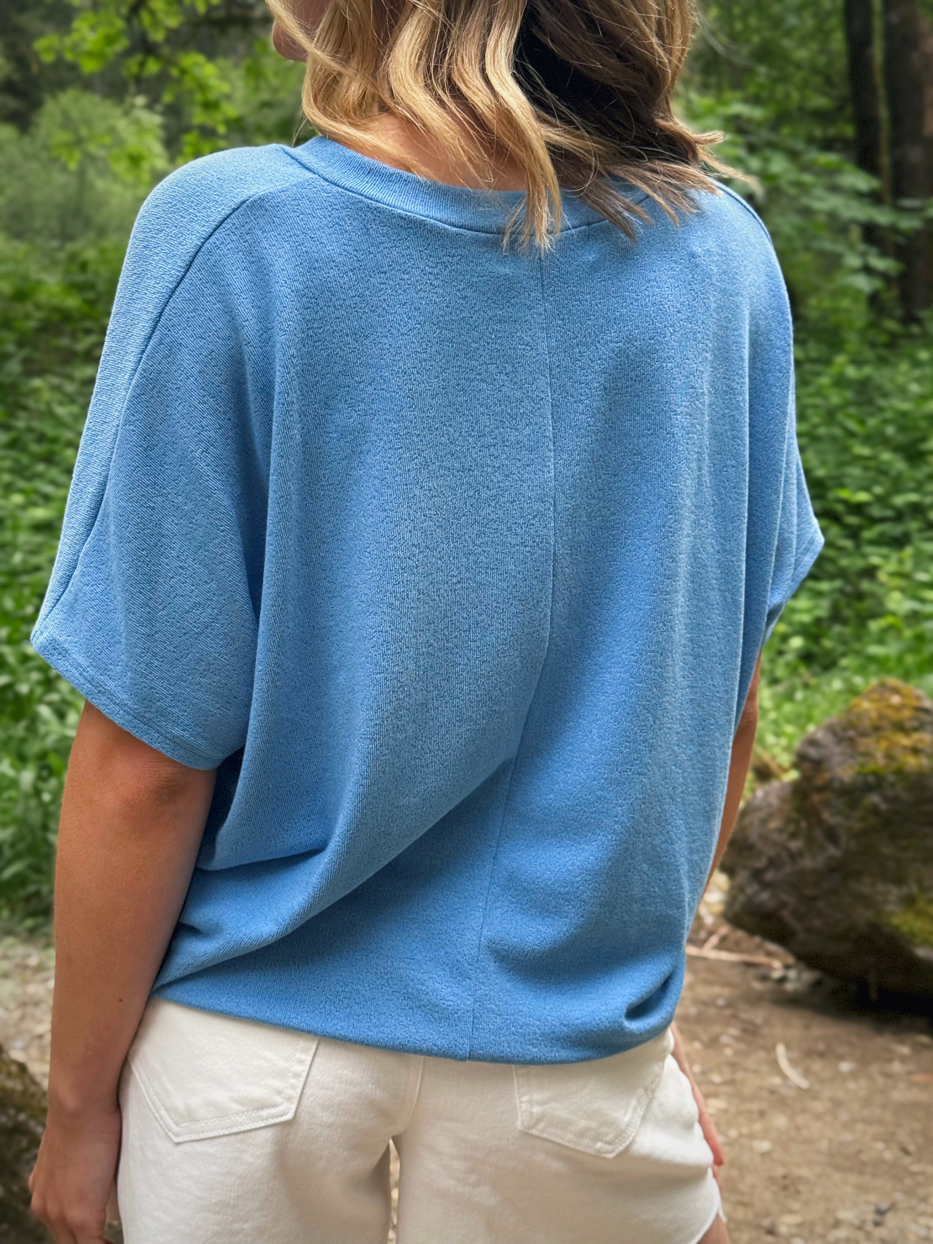 Lori V - Neck Tee - OXFORD BLUE - willows clothing S/S SHIRT