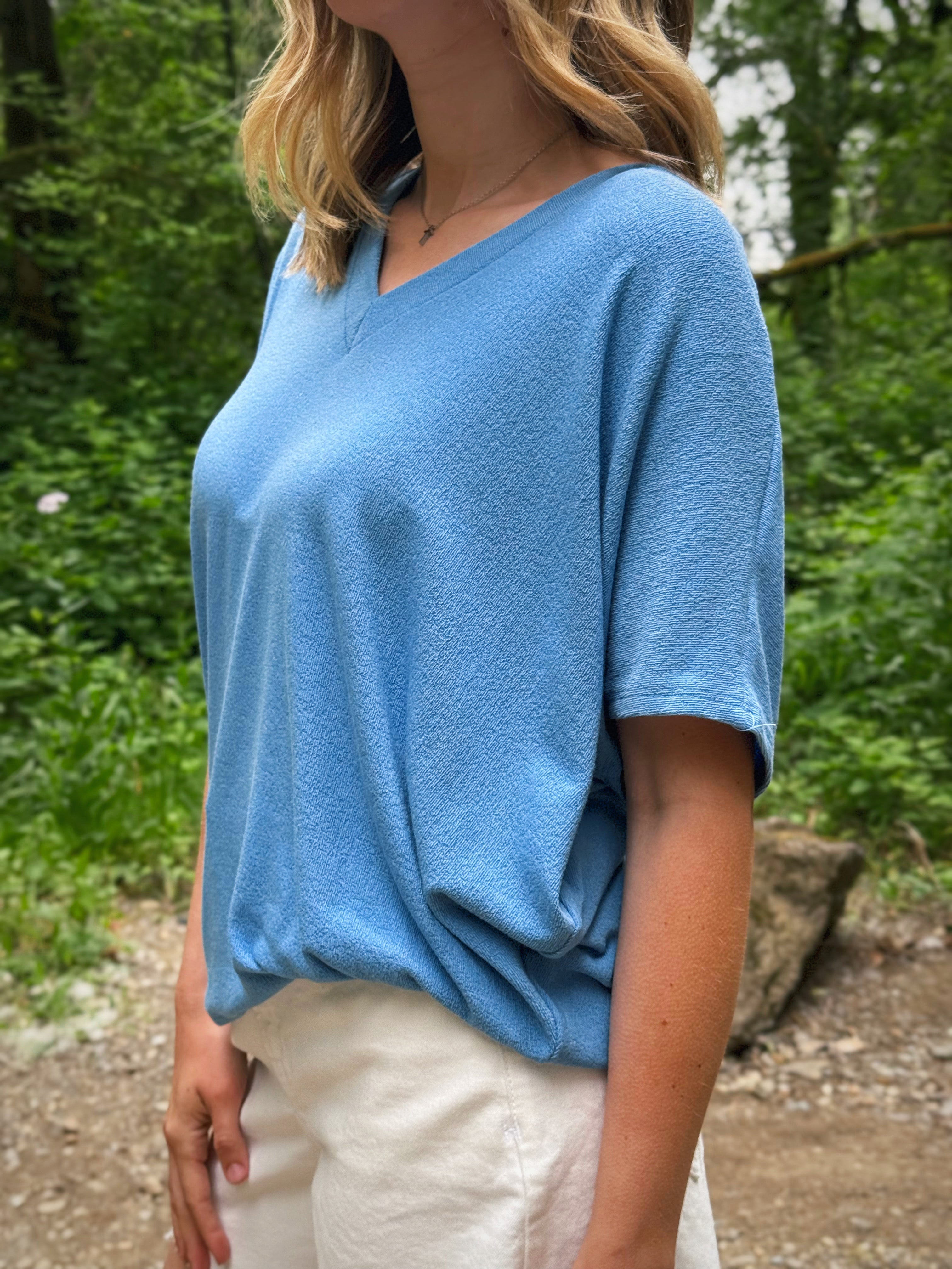 Lori V - Neck Tee - OXFORD BLUE - willows clothing S/S SHIRT