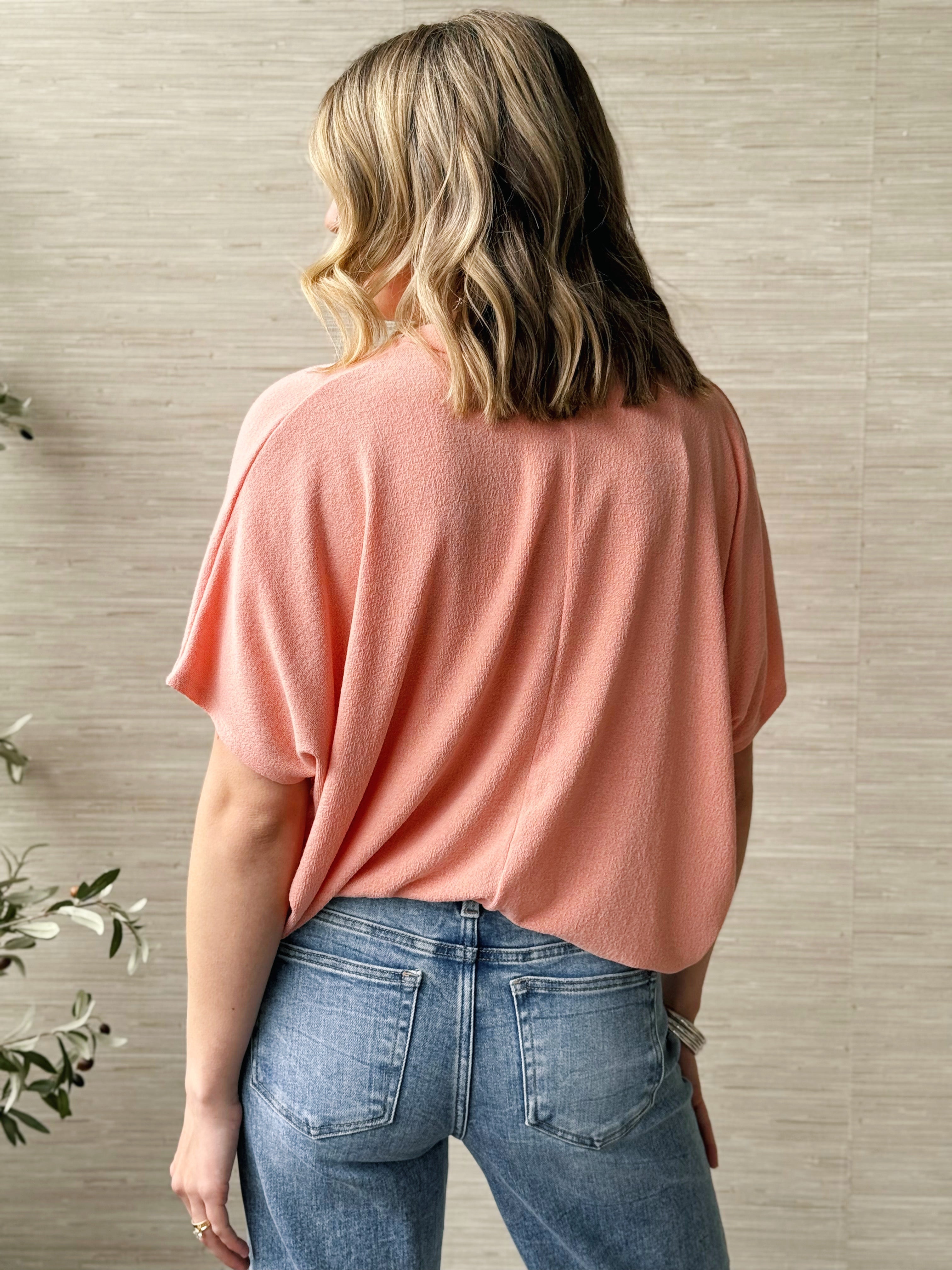 Lori V - Neck Tee - PINK BLUSH - willows clothing S/S SHIRT