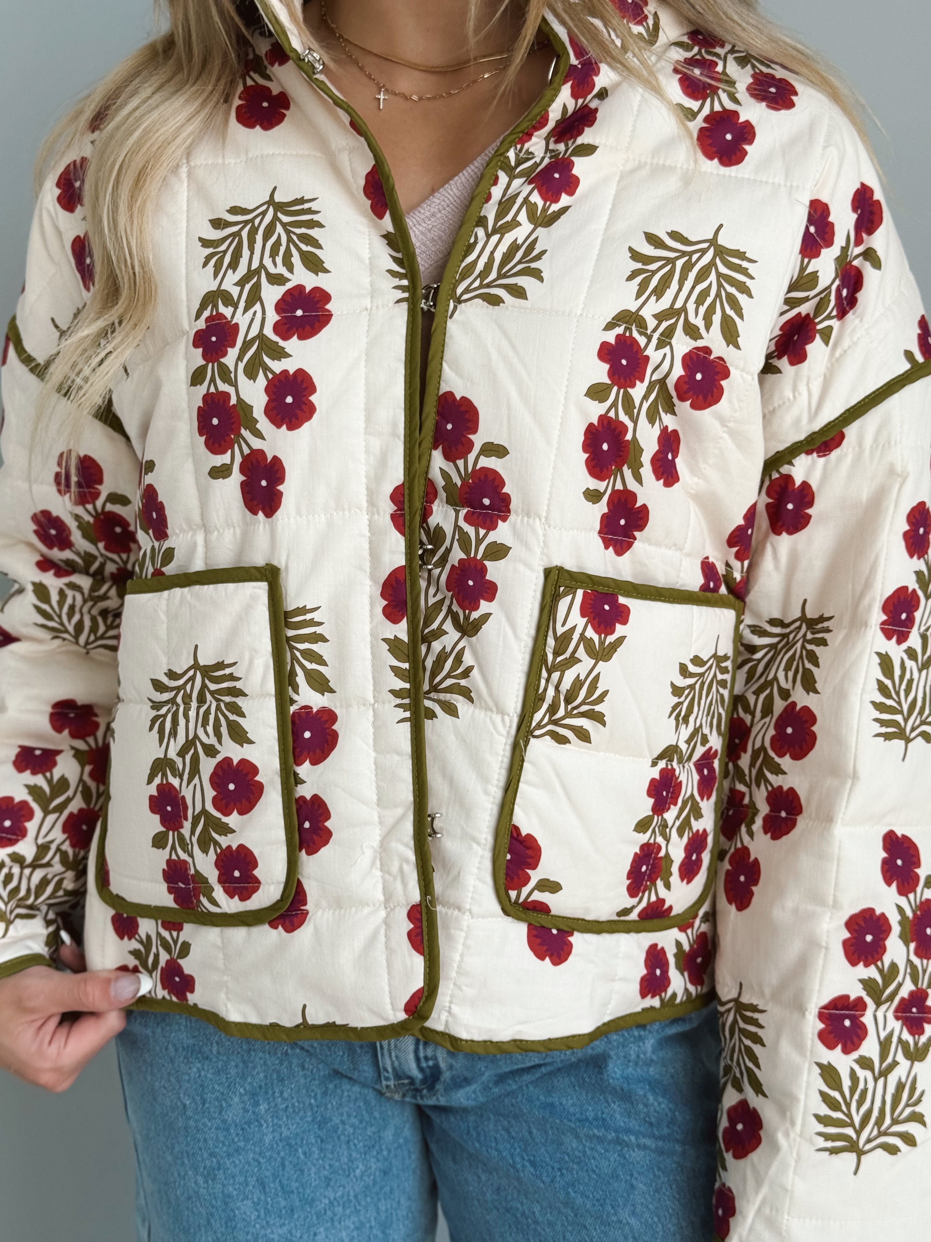 Louise Jacket - RED ECRU - willows clothing JACKET