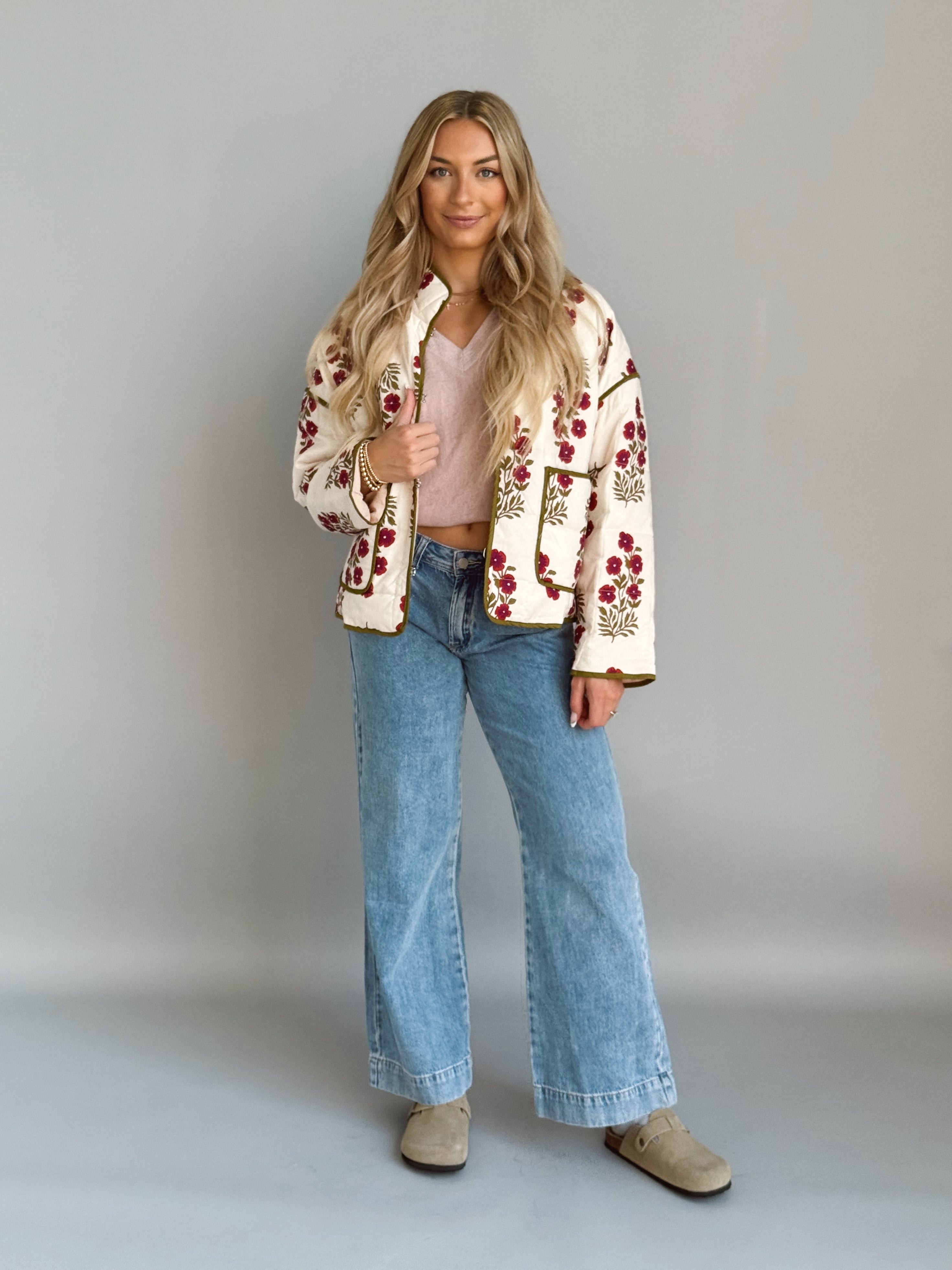 Louise Jacket - RED ECRU - willows clothing JACKET