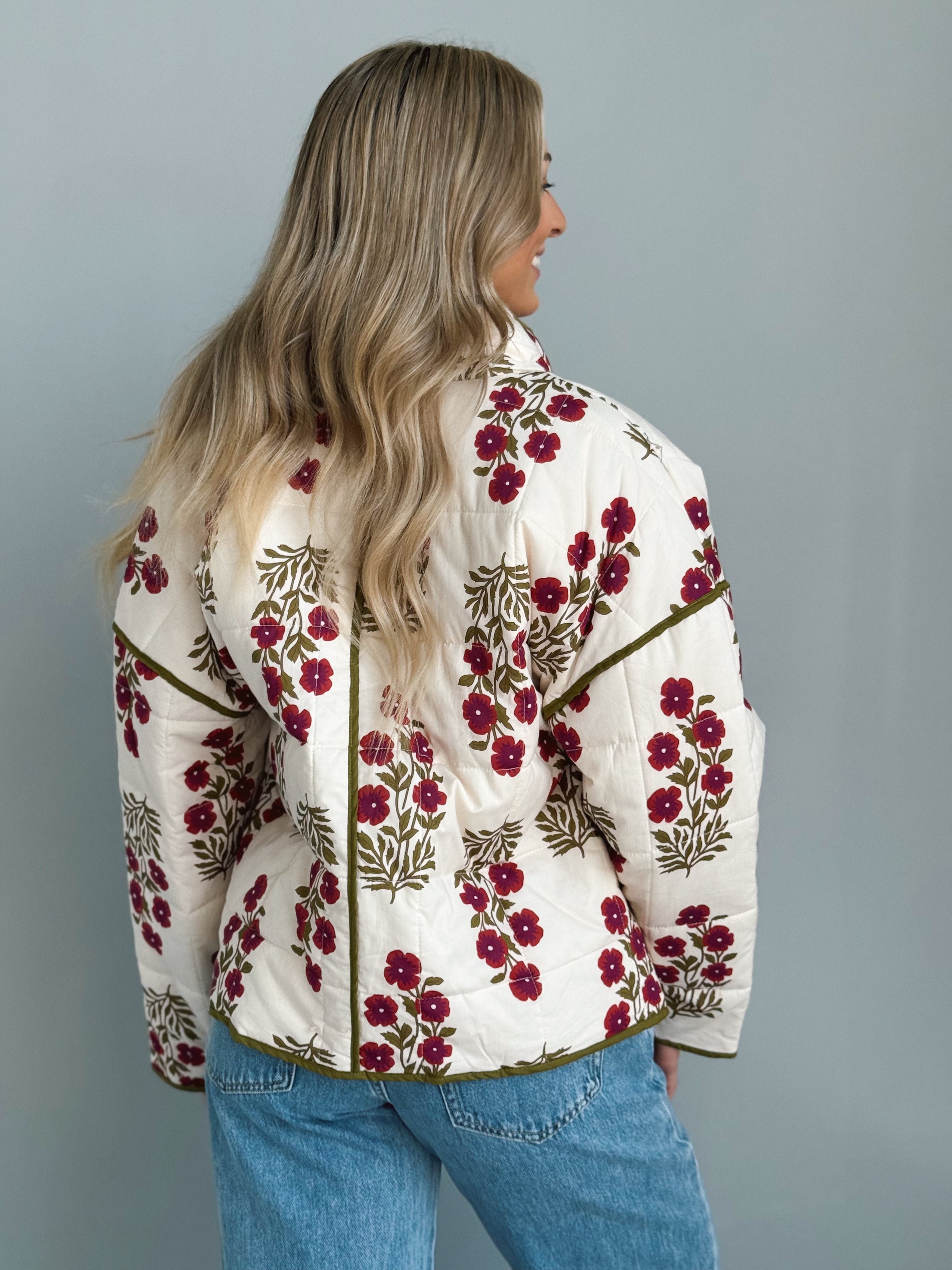 Louise Jacket - RED ECRU - willows clothing JACKET