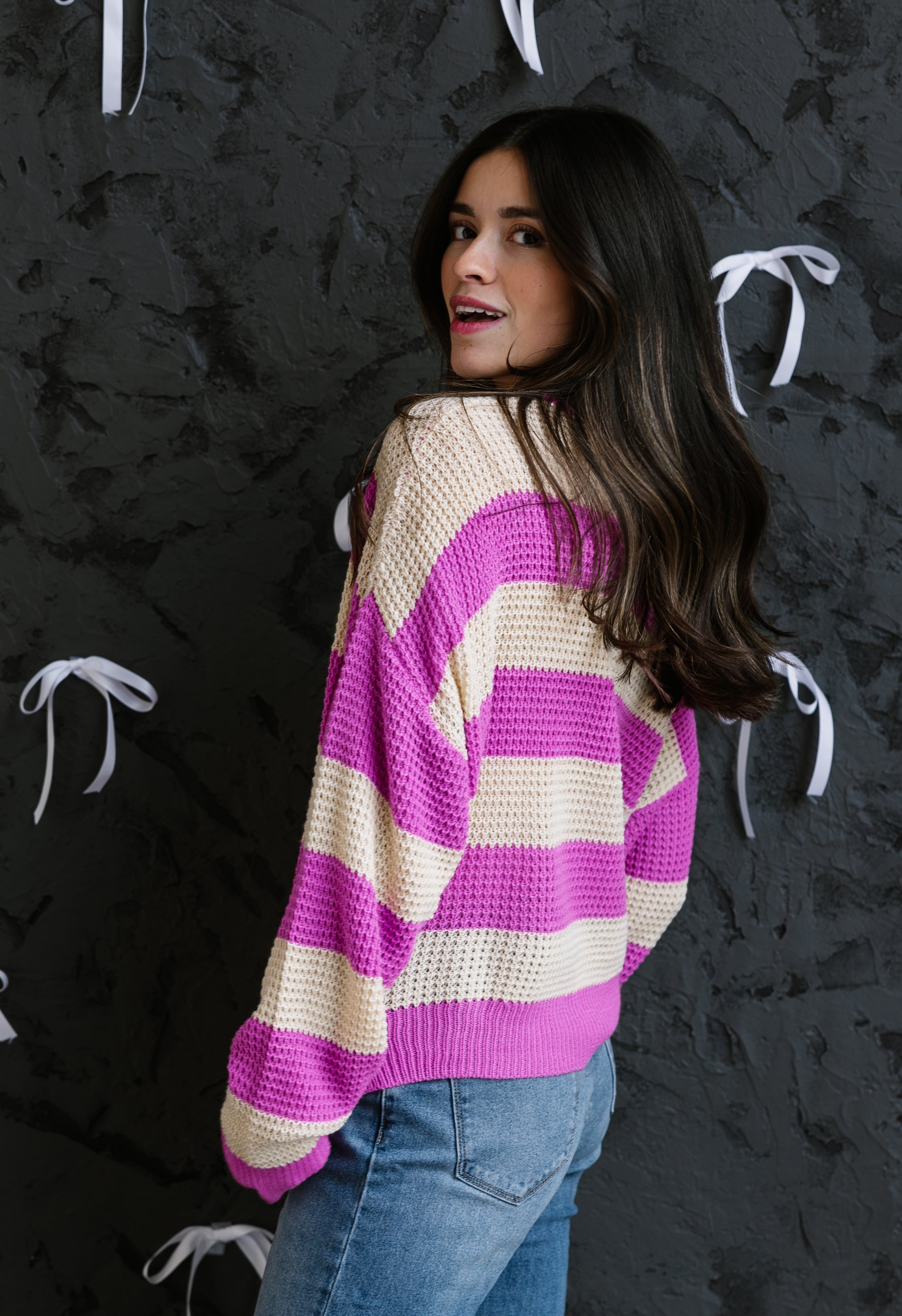 Love Bug Sweater - FUCHSIA - willows clothing SWEATER