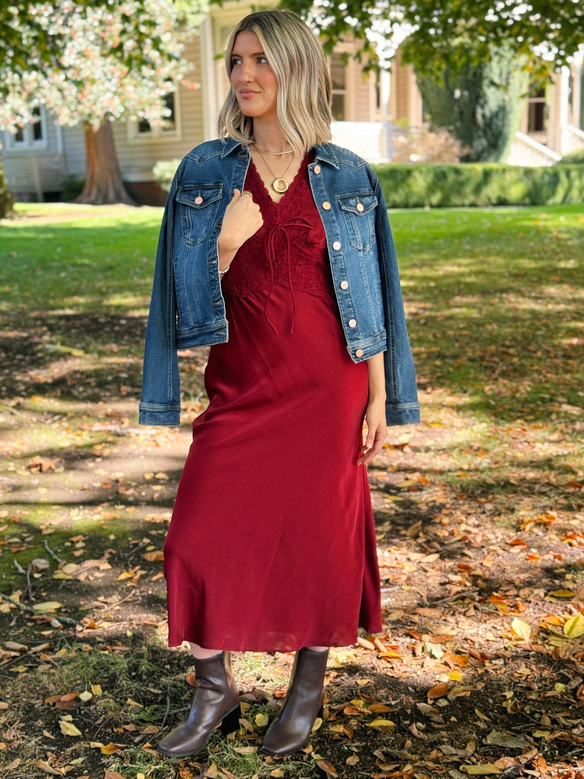Love Story Dress - WINE - willows clothing MIDI DRESS