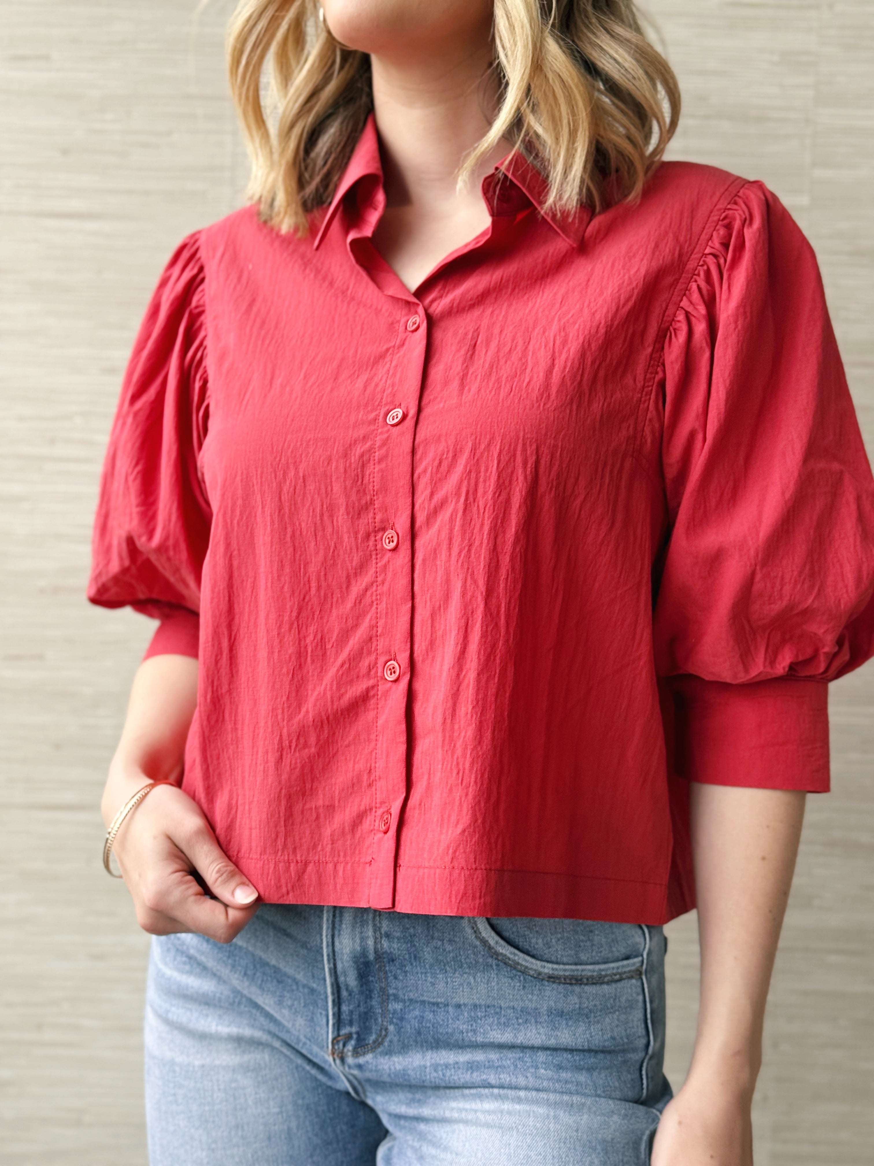 Lovely Blouse - TOMATO - willows clothing BLOUSE