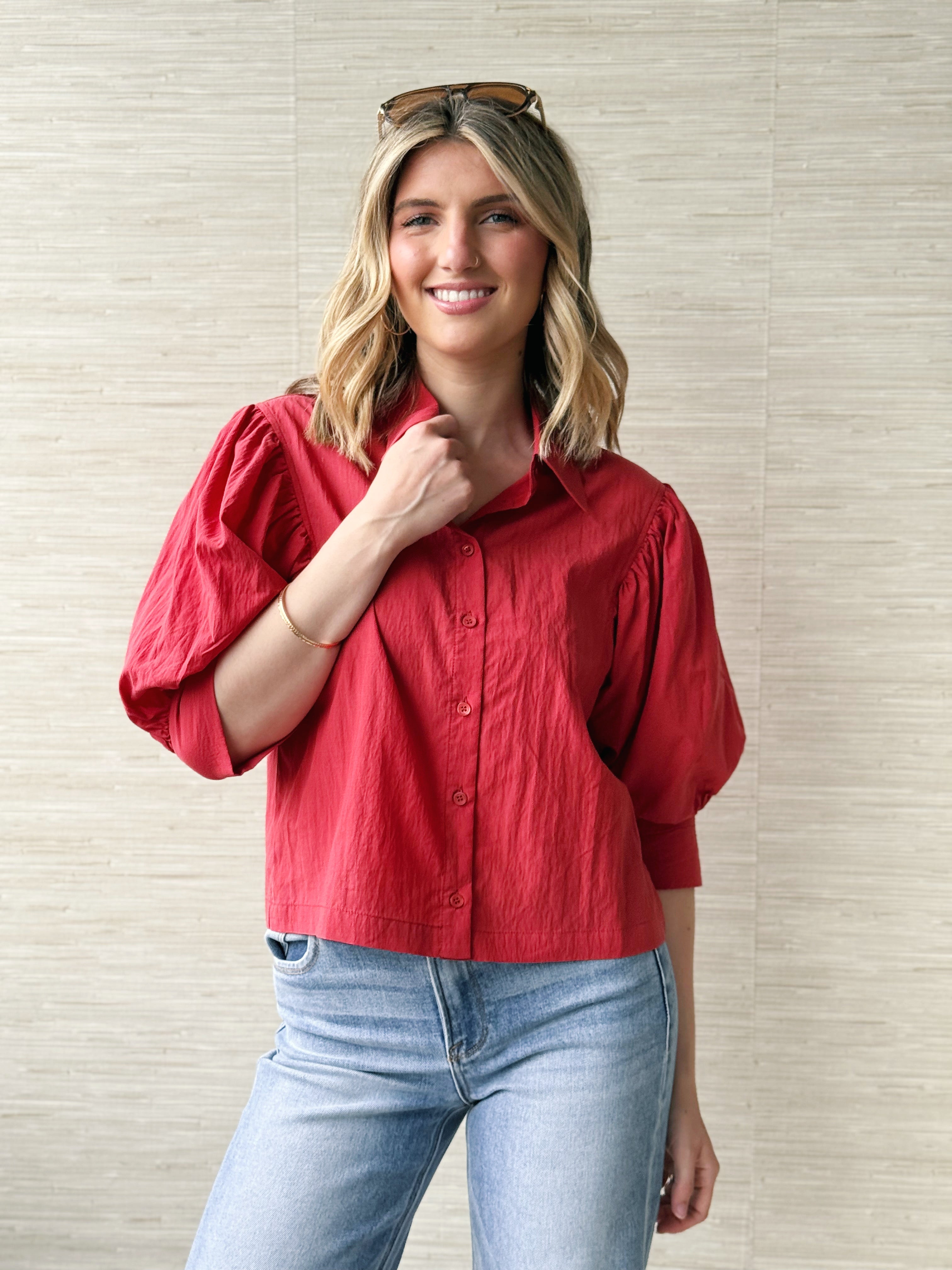 Lovely Blouse - TOMATO - willows clothing BLOUSE
