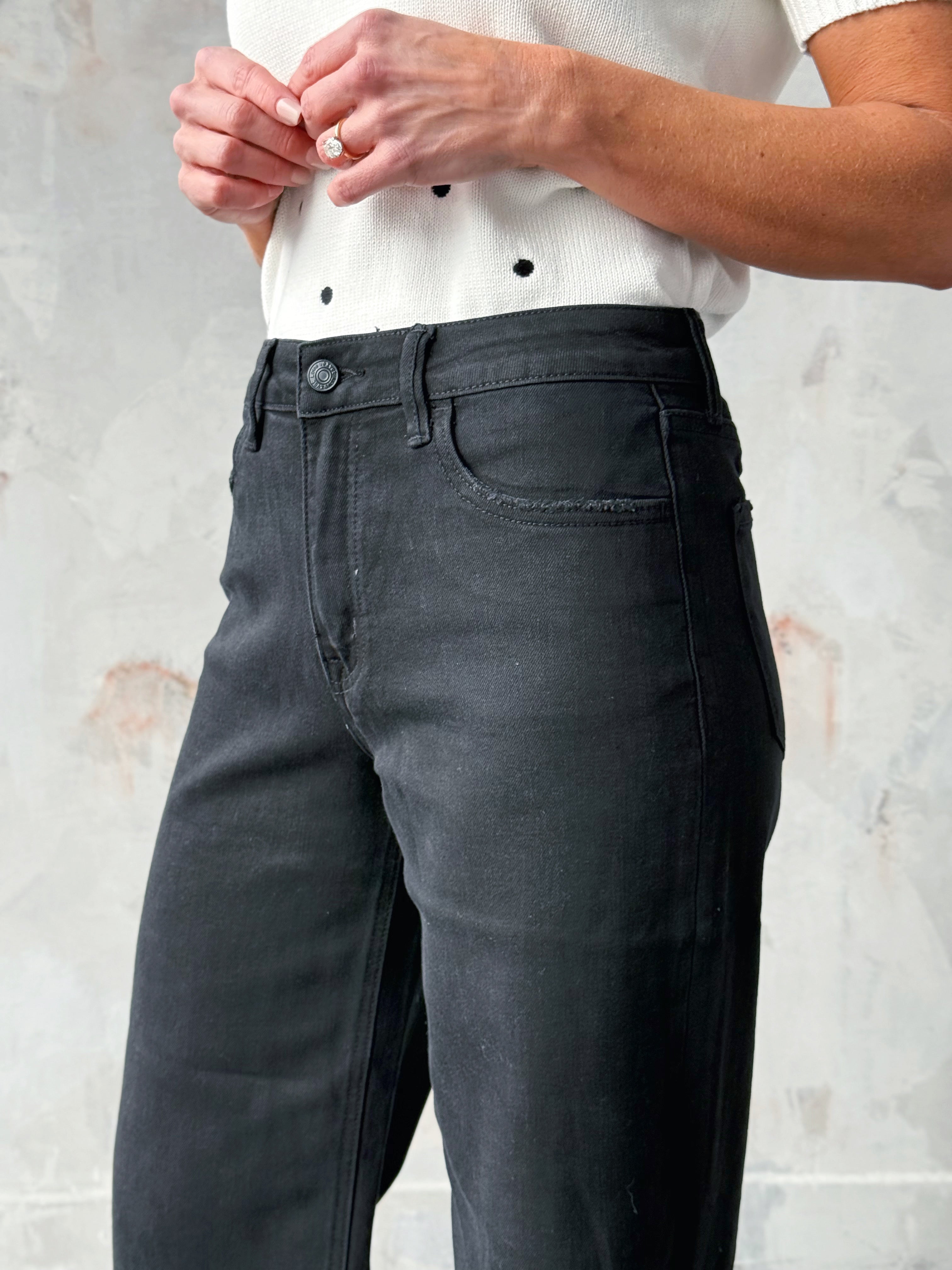 [LOVERVET] Laura Jean - JET BLACK - willows clothing CROP WIDE LEG