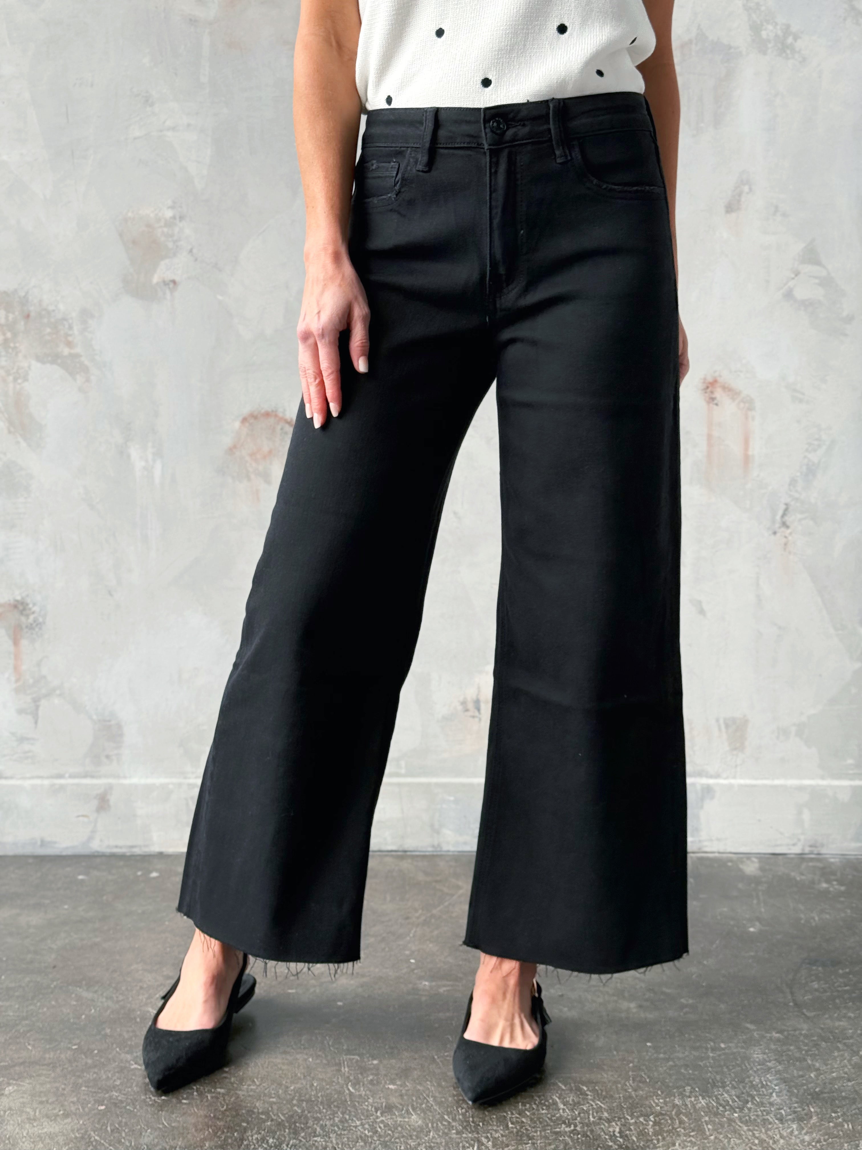 [LOVERVET] Laura Jean - JET BLACK - willows clothing CROP WIDE LEG