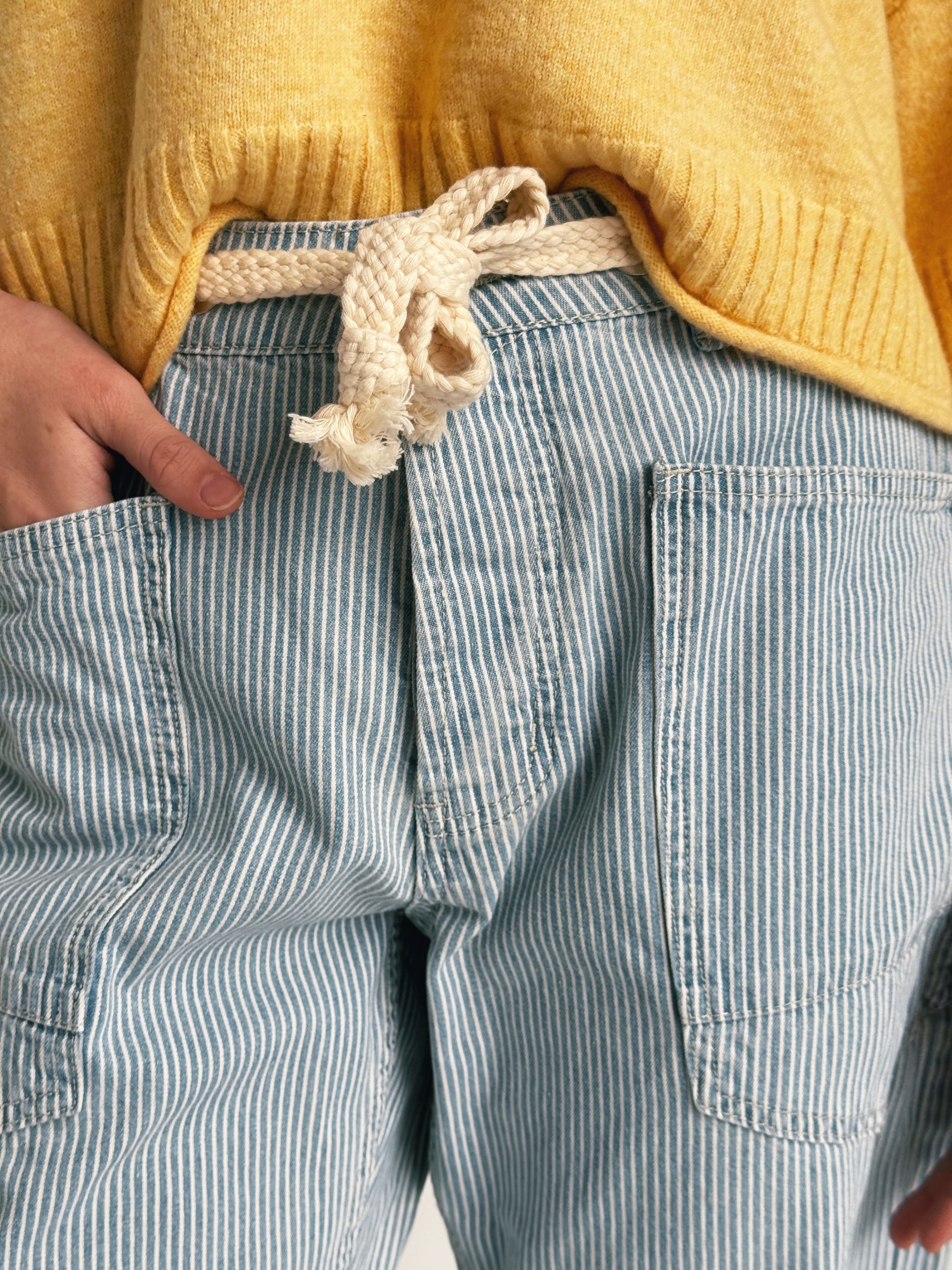 Lowry Striped Barrel Jean - STRIPE DENIM - willows clothing BARREL JEAN