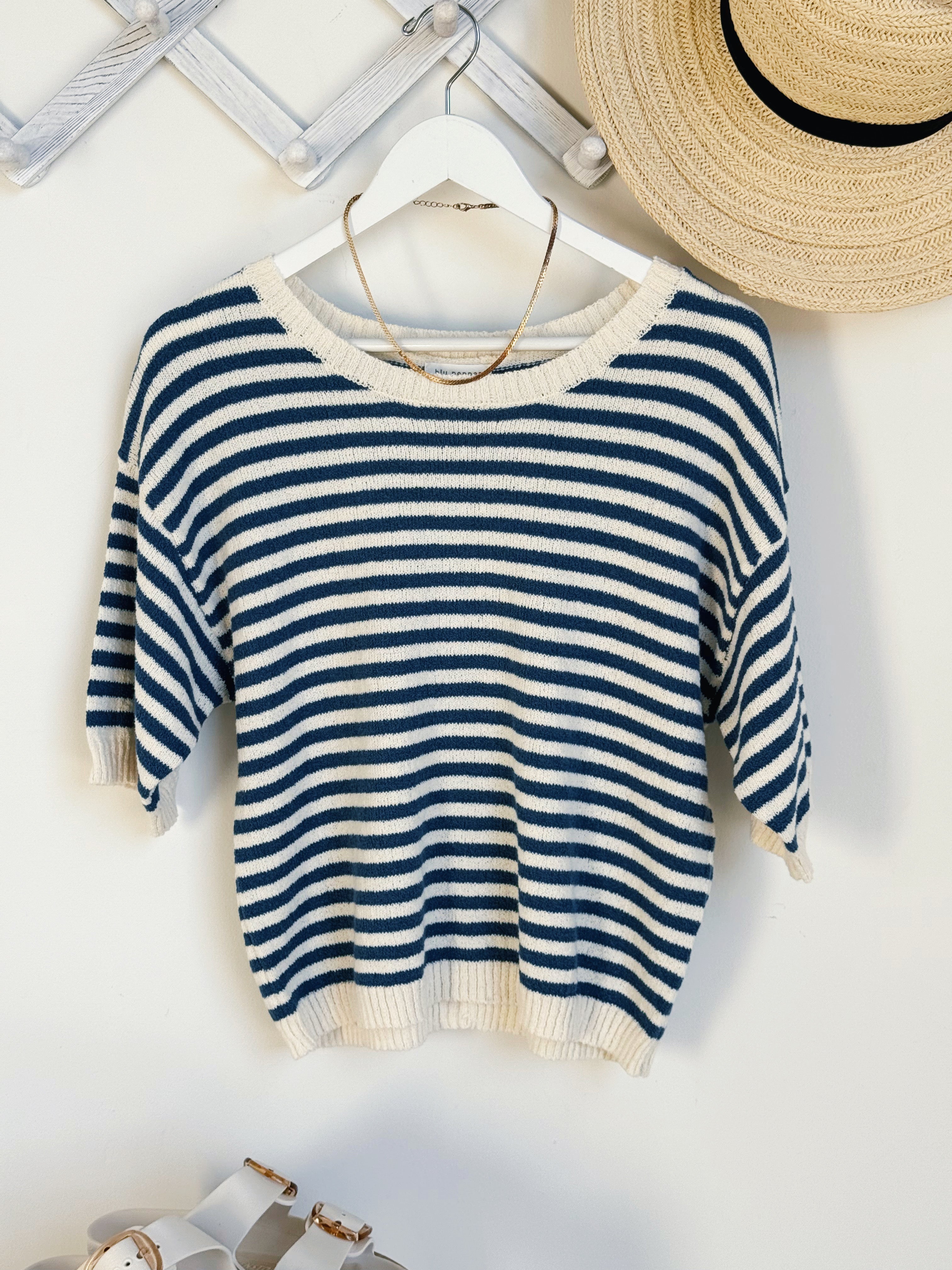 Lucca Sweater - BLUE - willows clothing SWEATER