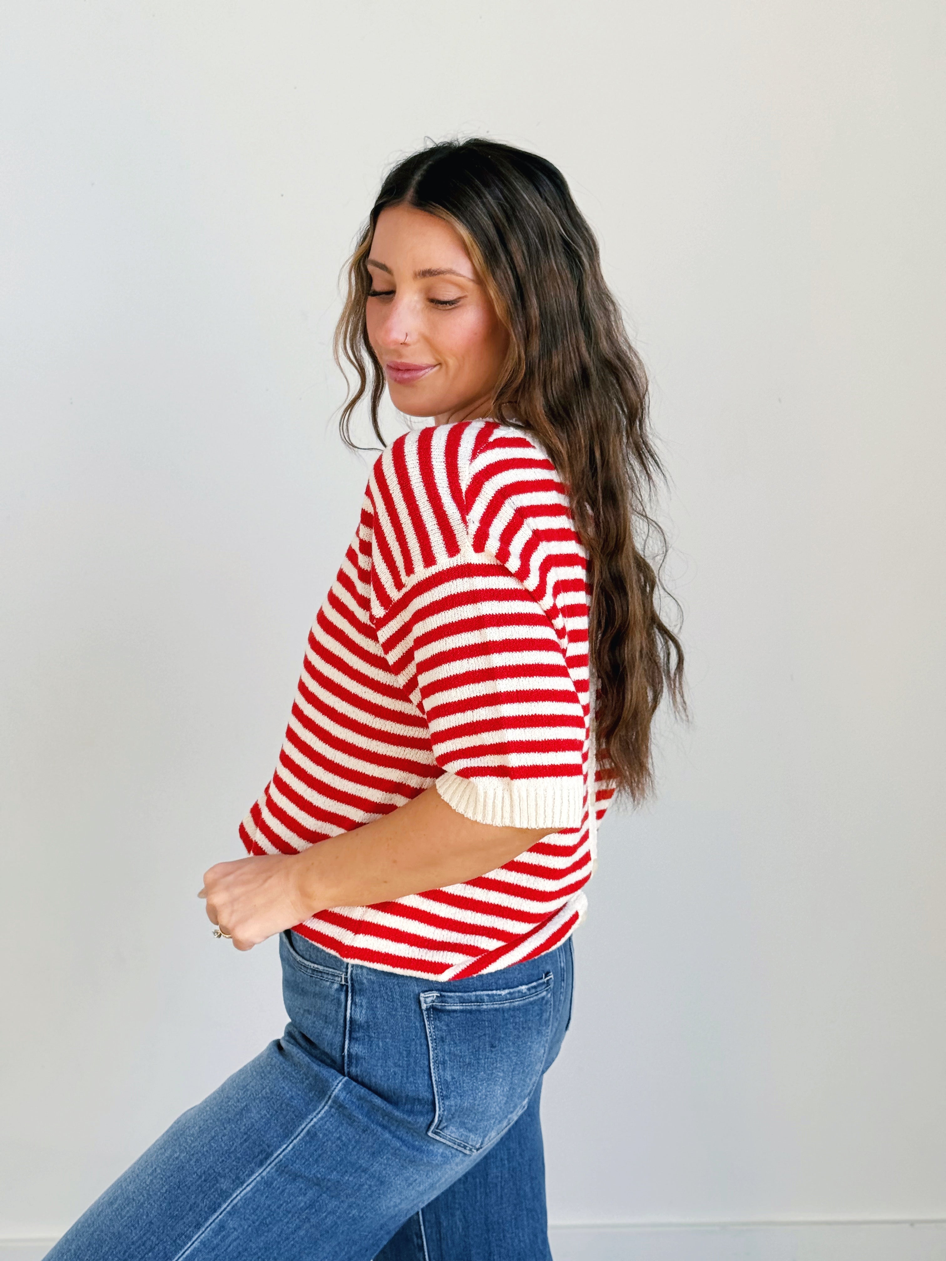 Lucca Sweater - RED - willows clothing SWEATER