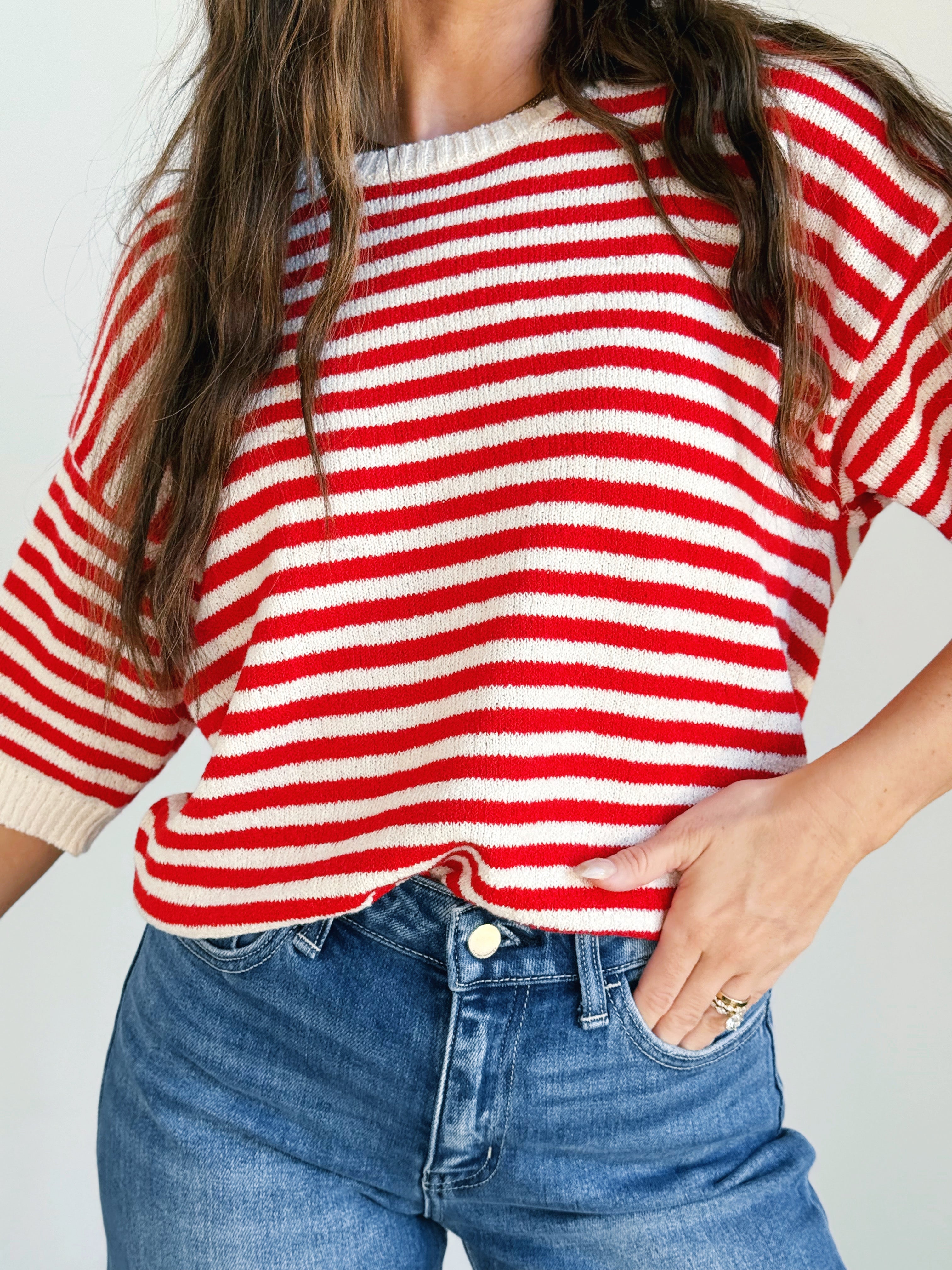 Lucca Sweater - RED - willows clothing SWEATER
