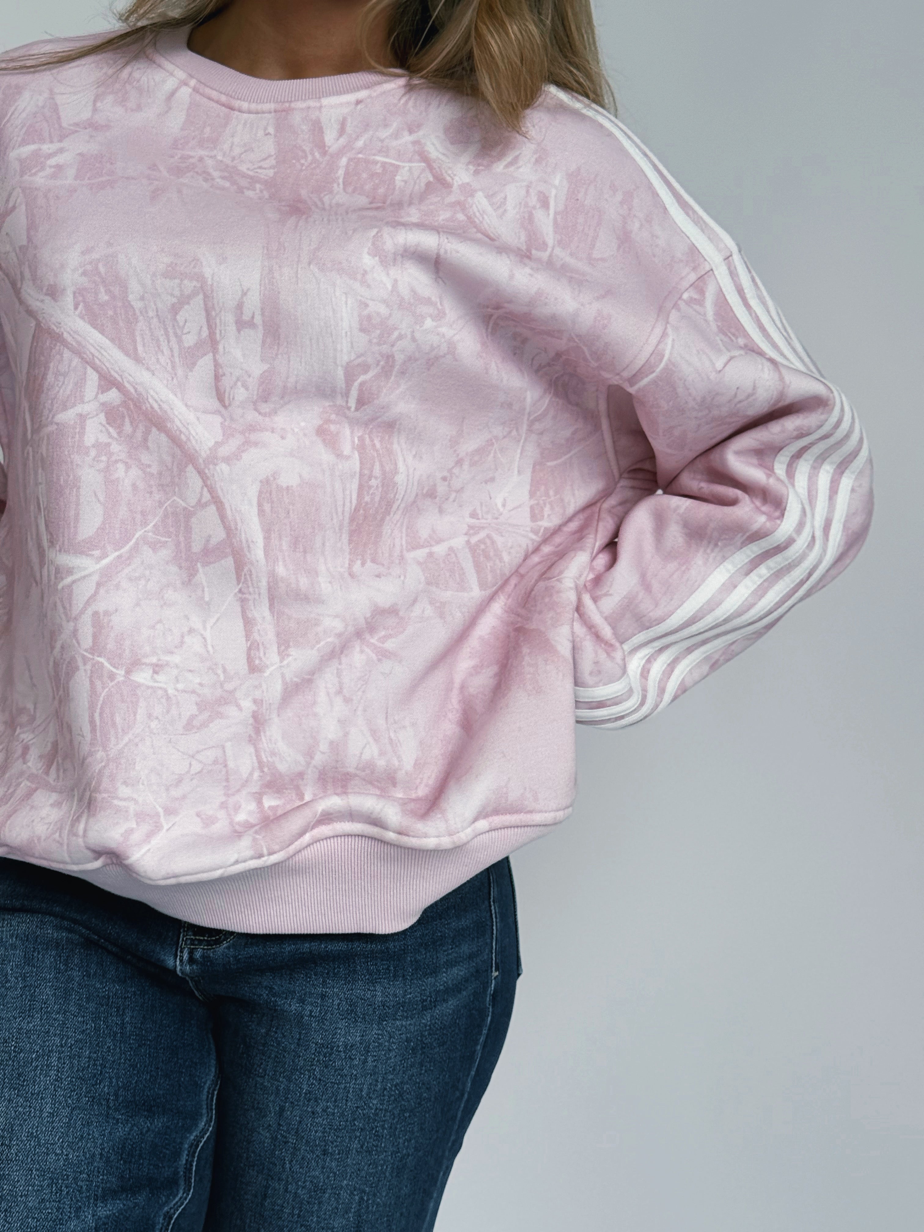 Lucette Camo Sweatshirt - LIGHT PINK - willows clothing SWEATSHIRT