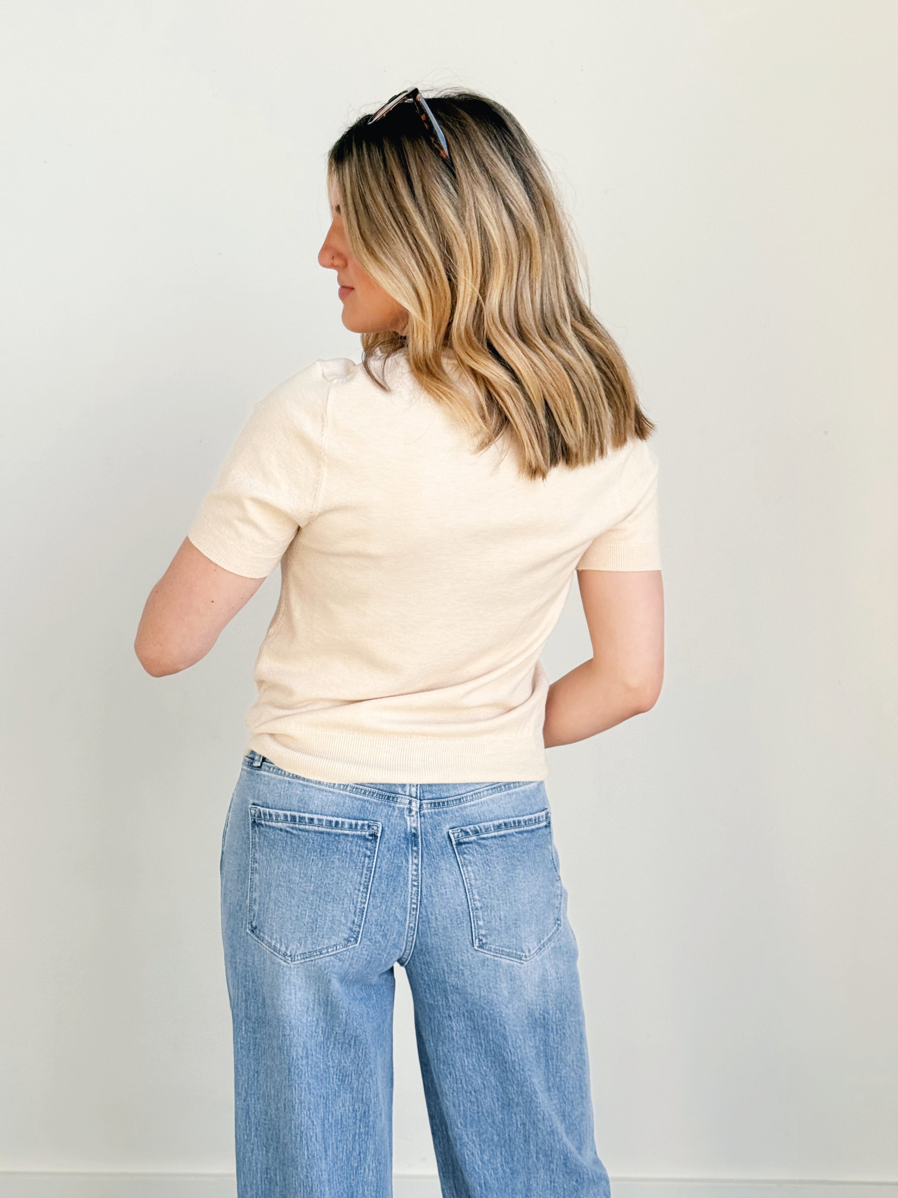 Lydia Sweater - CHAMPAGNE - willows clothing SWEATER