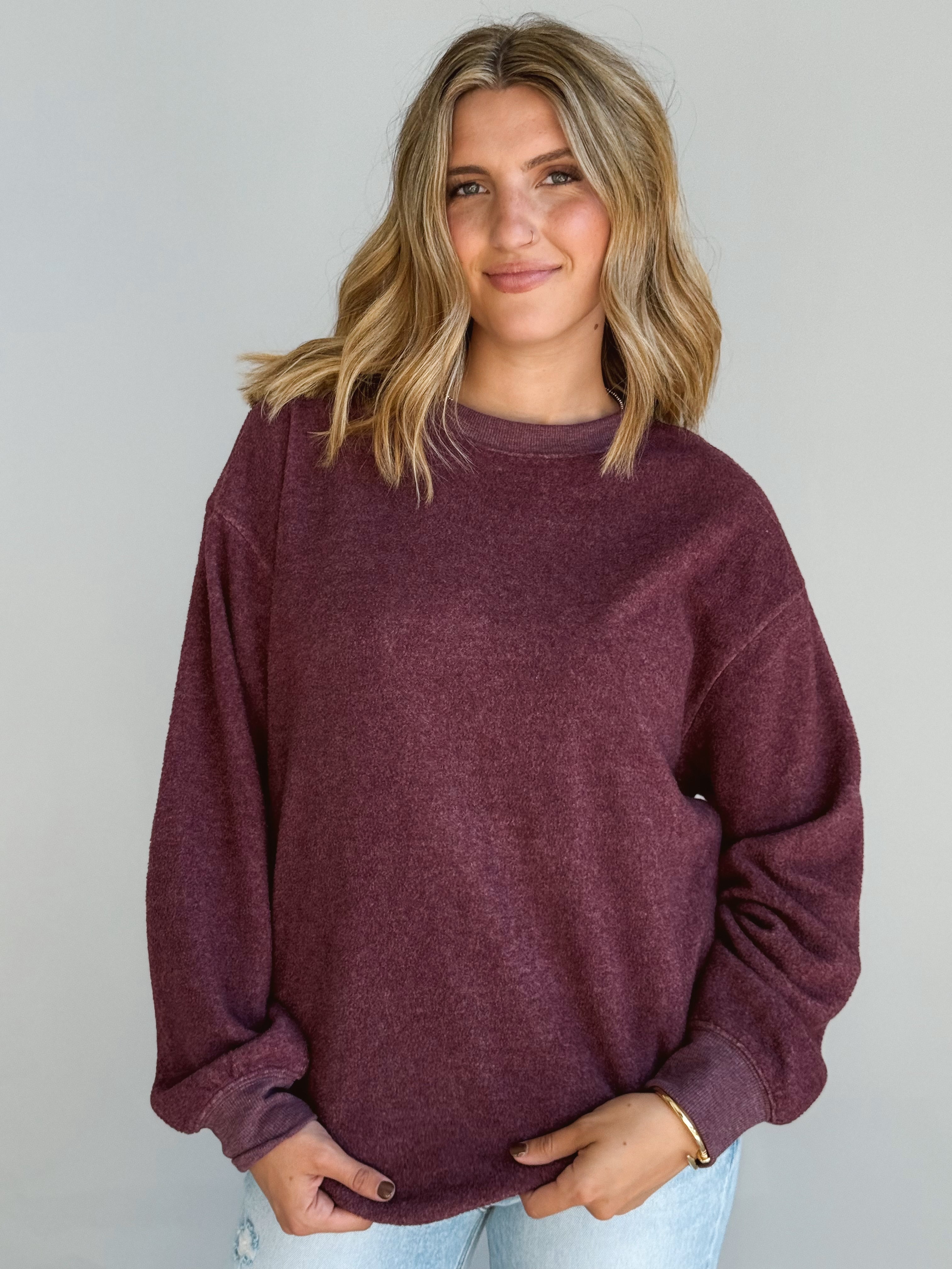 Lyndon Sweatshirt - DARK CHERRY - willows clothing SWEATSHIRT