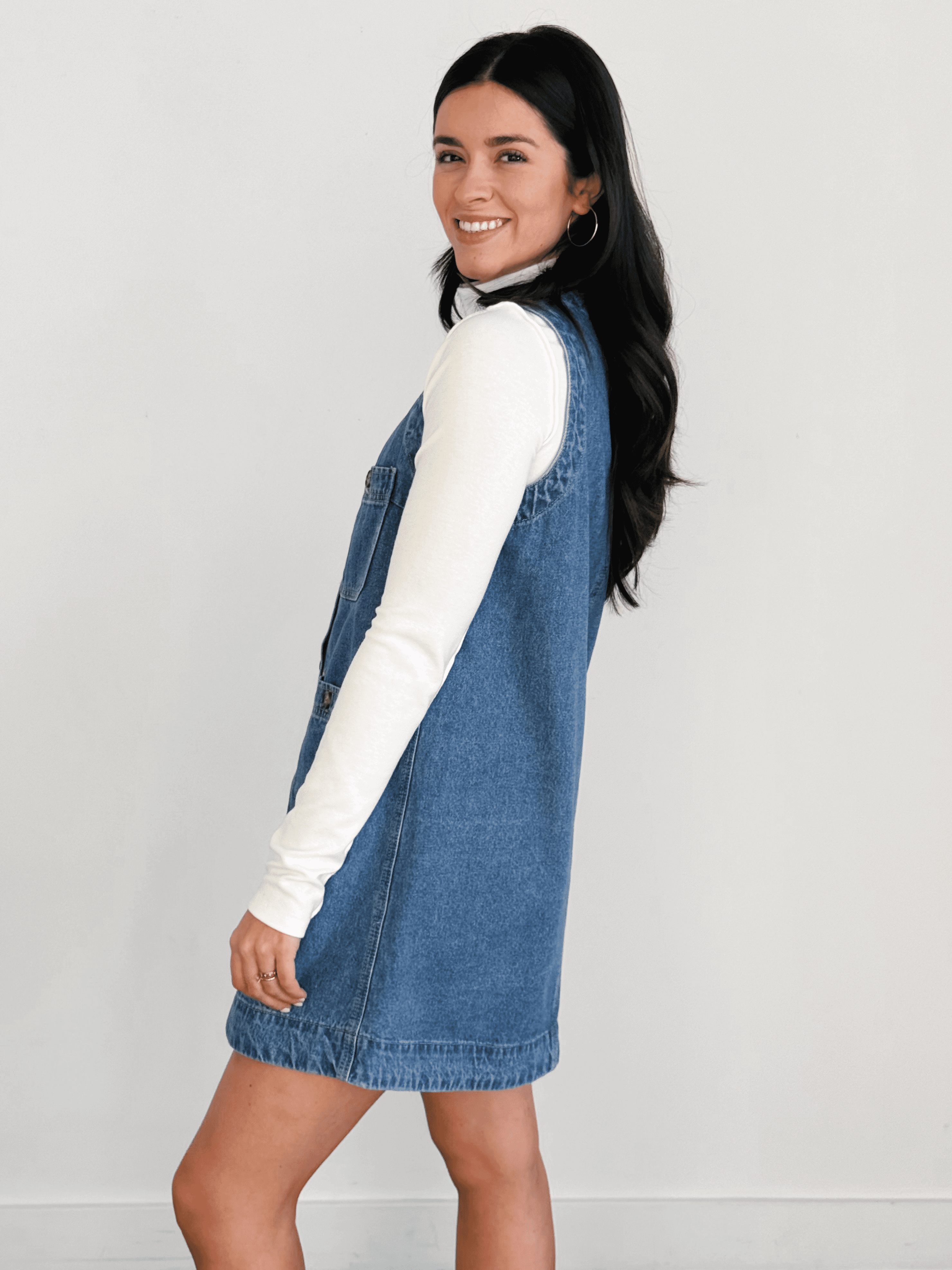 Mable Denim Mini Dress - DENIM - willows clothing SHORT DRESS