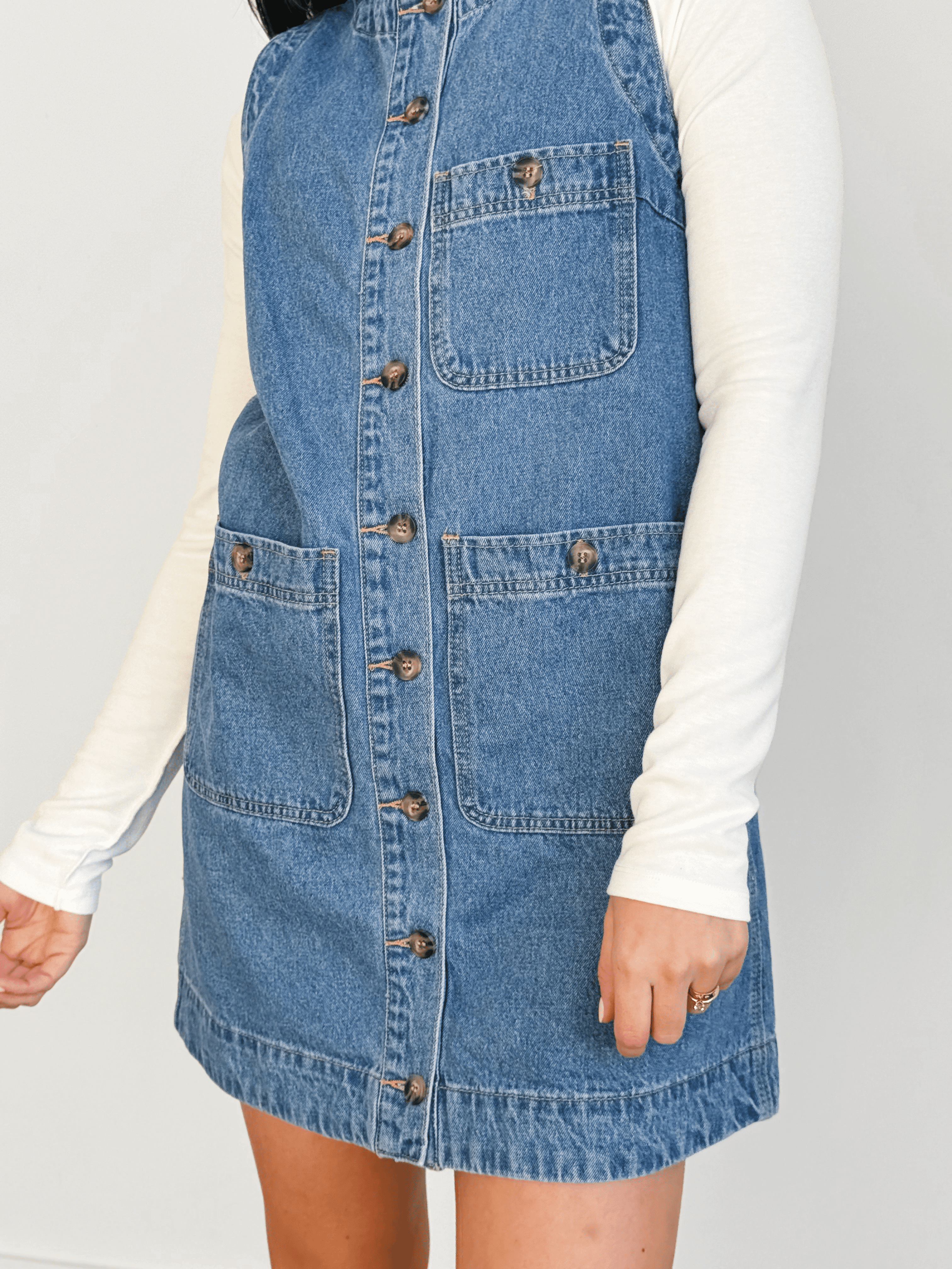 Mable Denim Mini Dress - DENIM - willows clothing SHORT DRESS