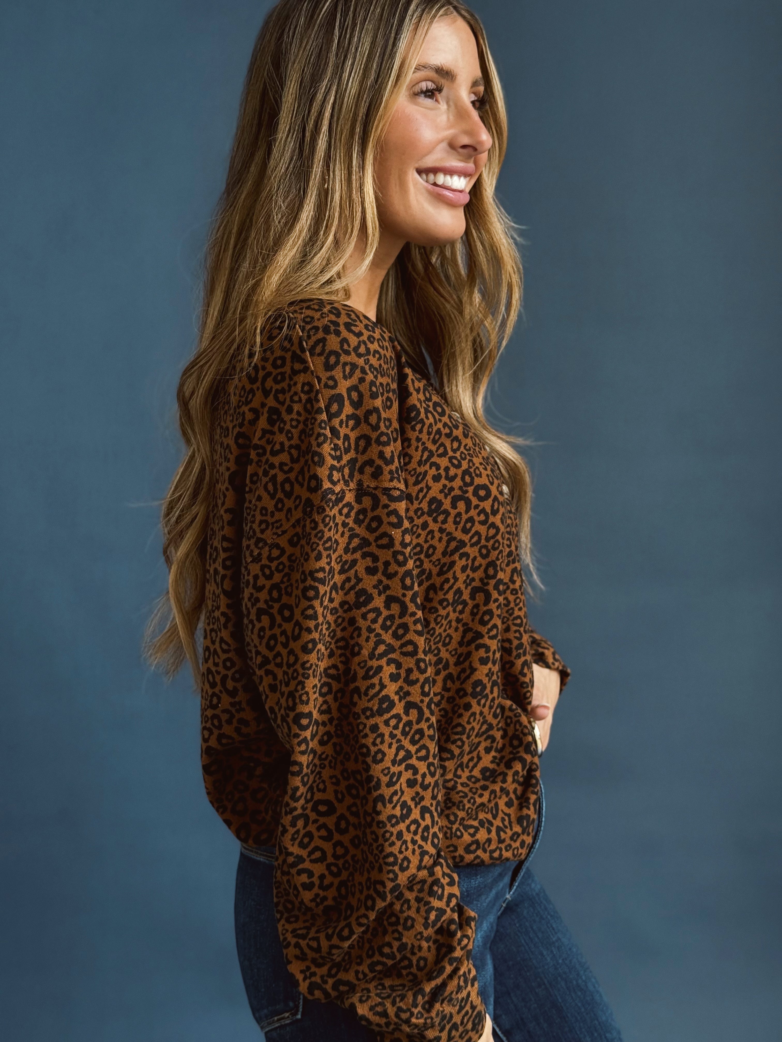 Maddie Top - BROWN - willows clothing L/S SHIRT