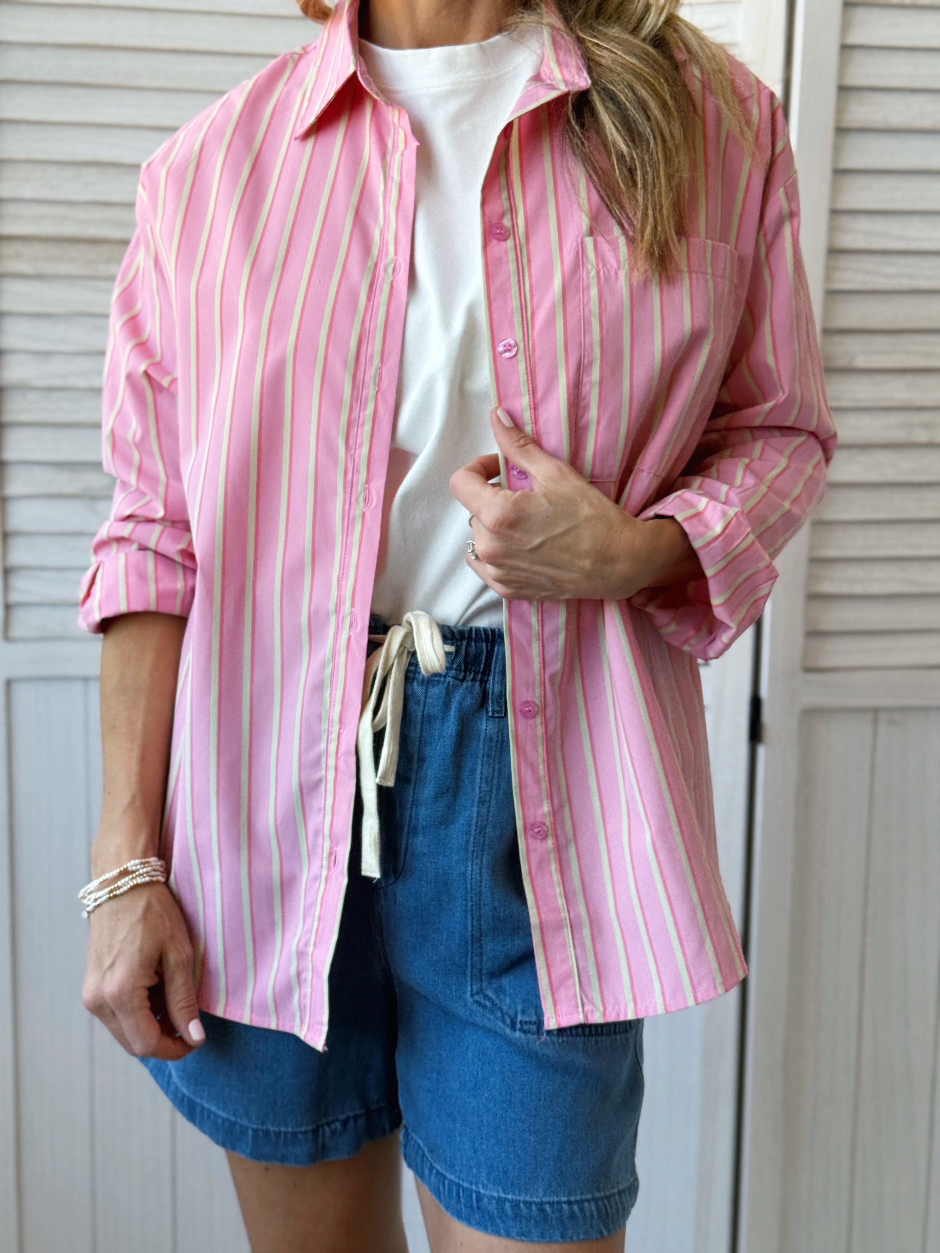 Maddy Shirt - STRAWBERRY - willows clothing L/S SHIRT