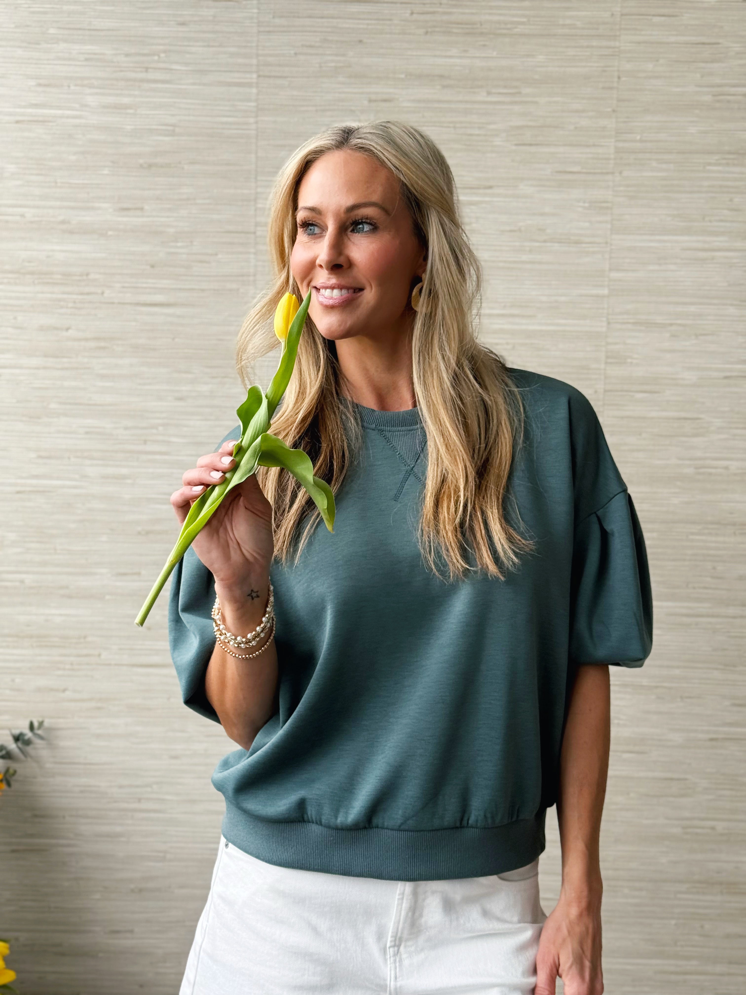 Maia Sweatshirt - ASH JADE - willows clothing SWEATSHIRT