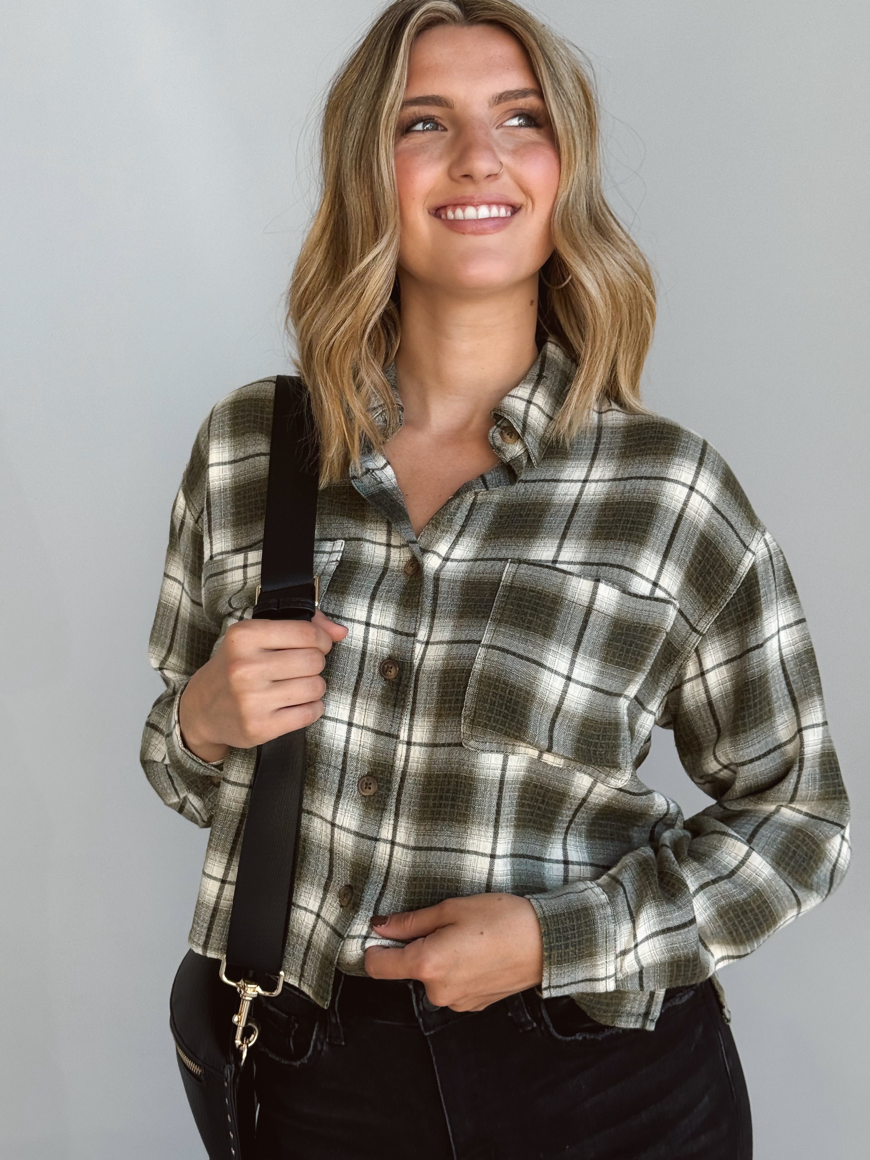Main Street Top - OLIVE - willows clothing L/S SHIRT