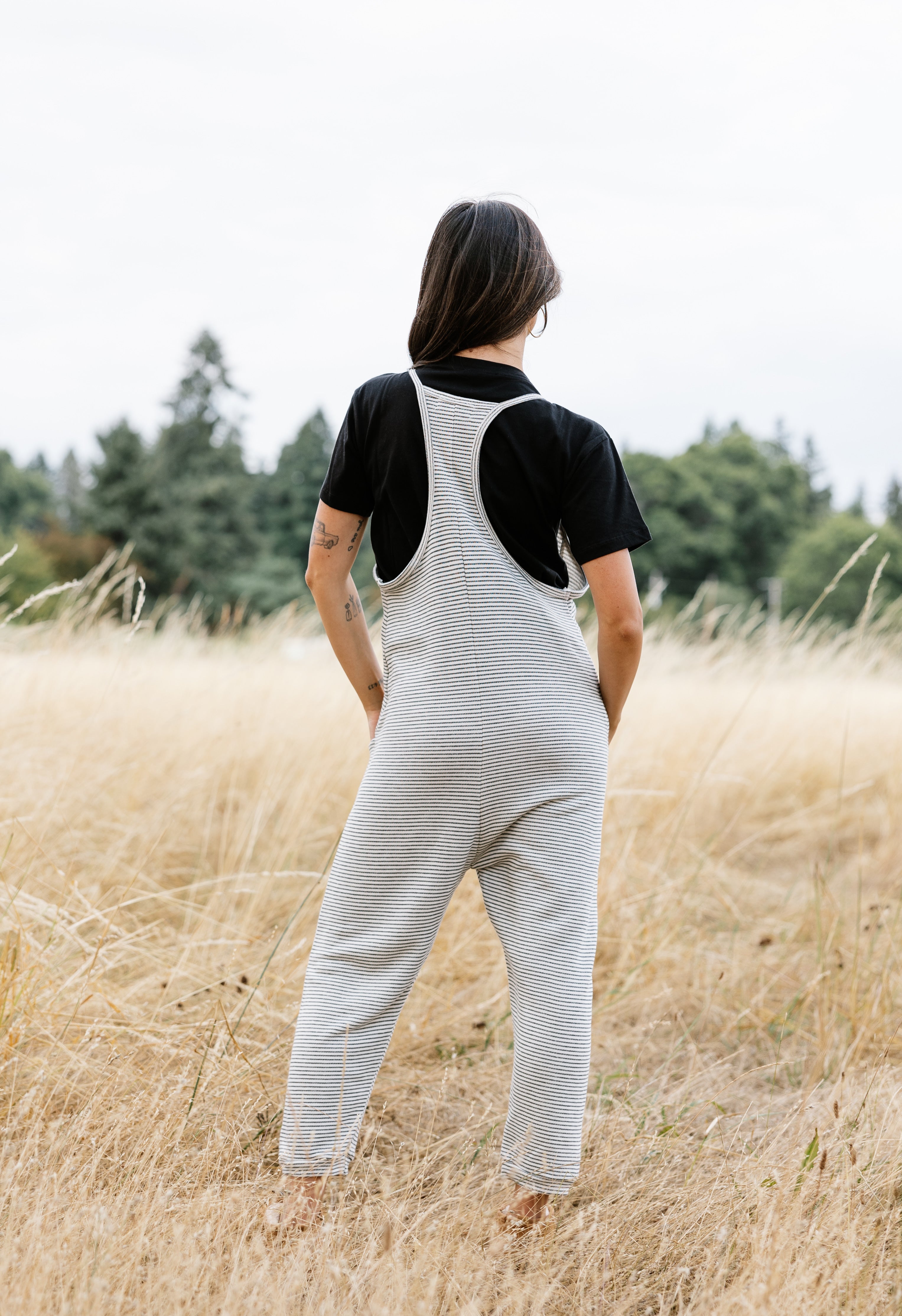 Maisie Jumpsuit - BLACK/IVORY - willows clothing Jumpsuit