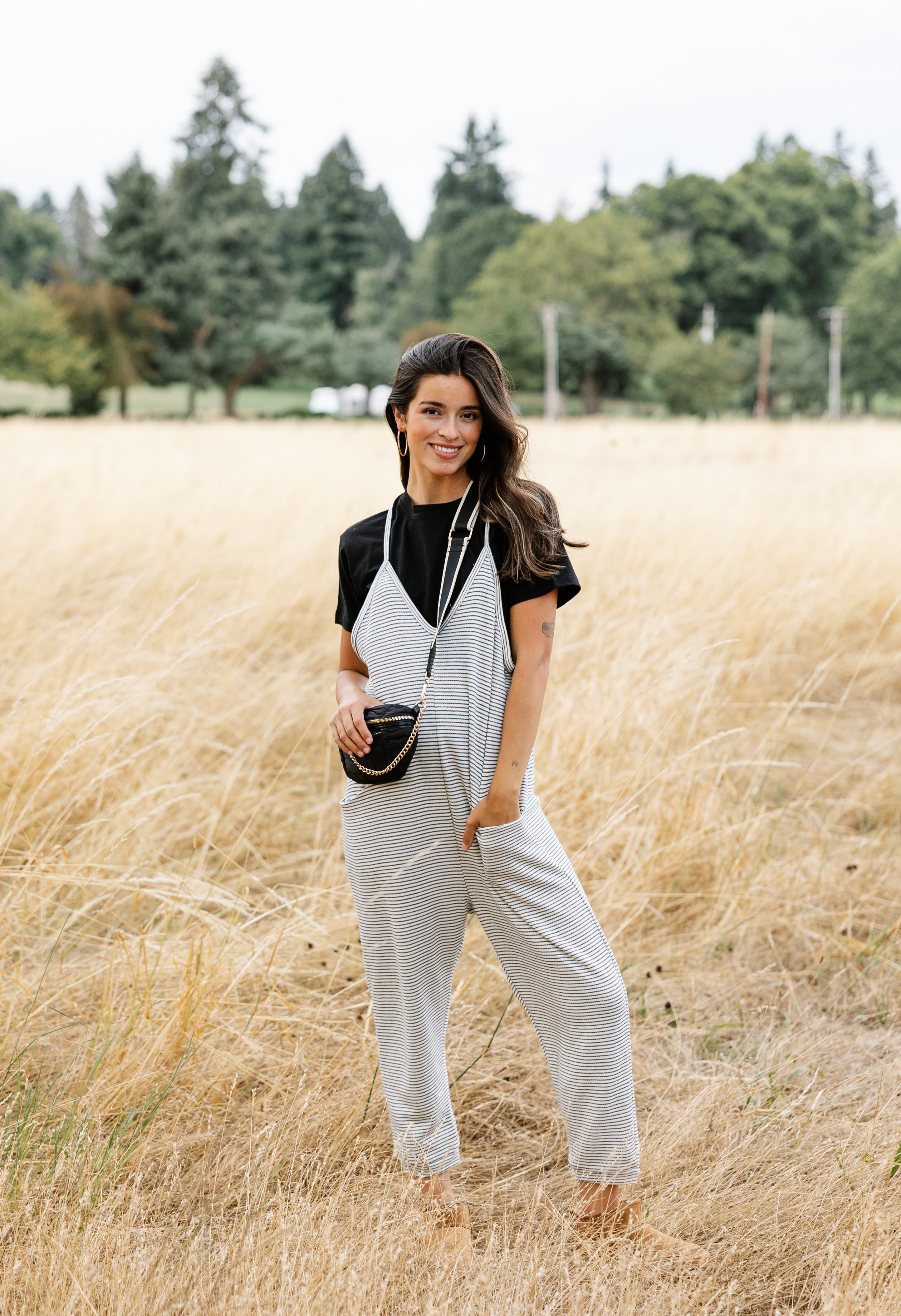 Maisie Jumpsuit - BLACK/IVORY - willows clothing Jumpsuit