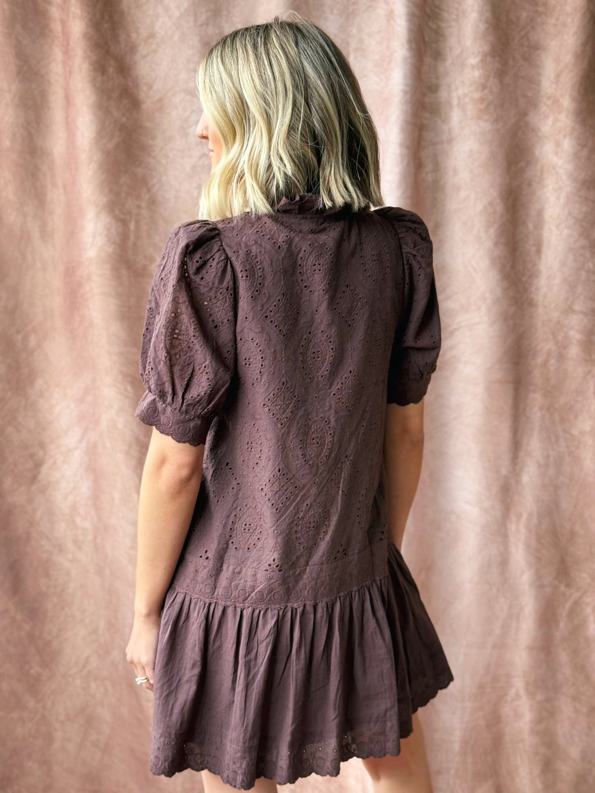Maple Puff Dress - BROWN - willows clothing MIDI DRESS