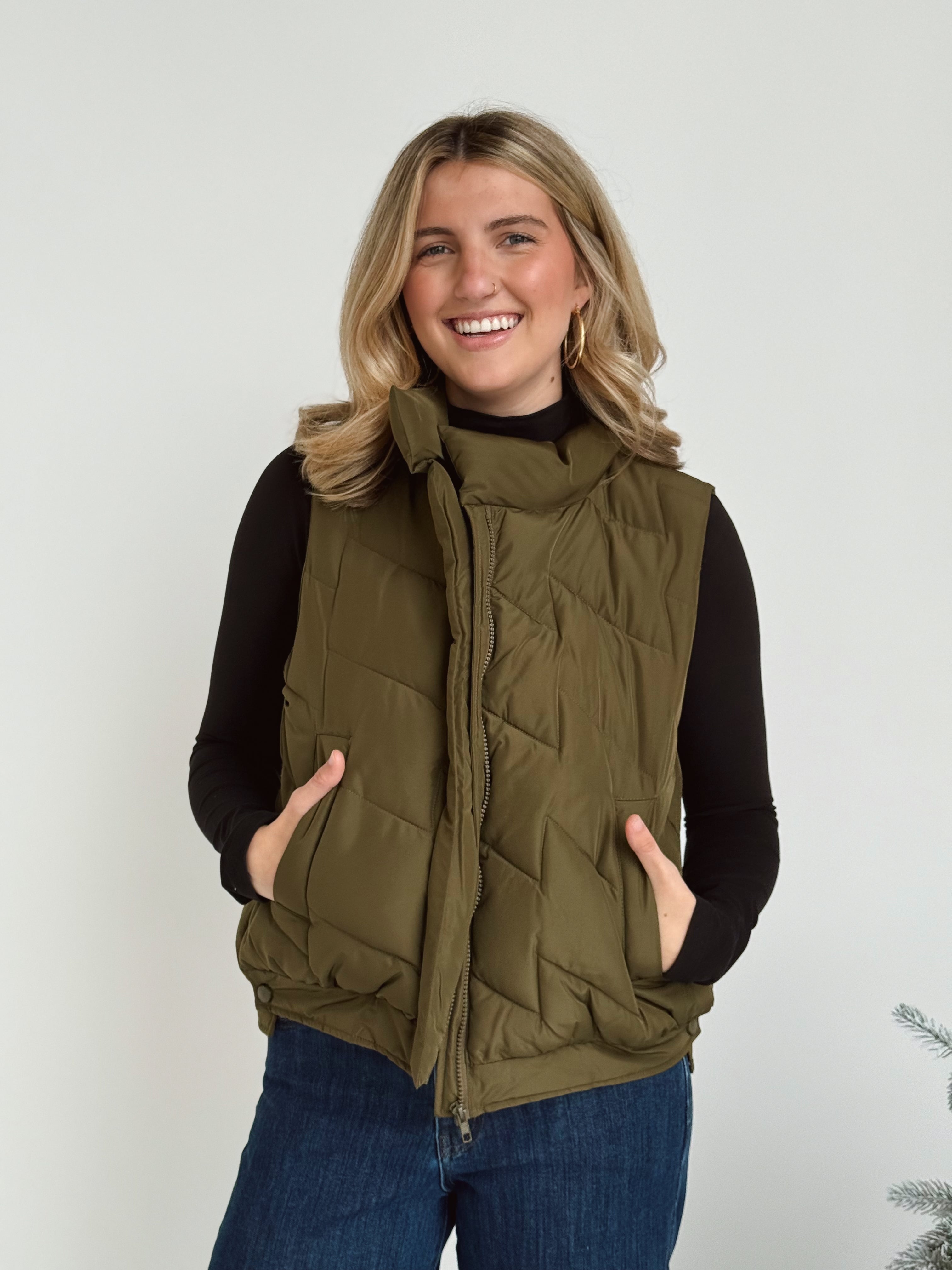 Marcel Vest - OLIVE - willows clothing VEST