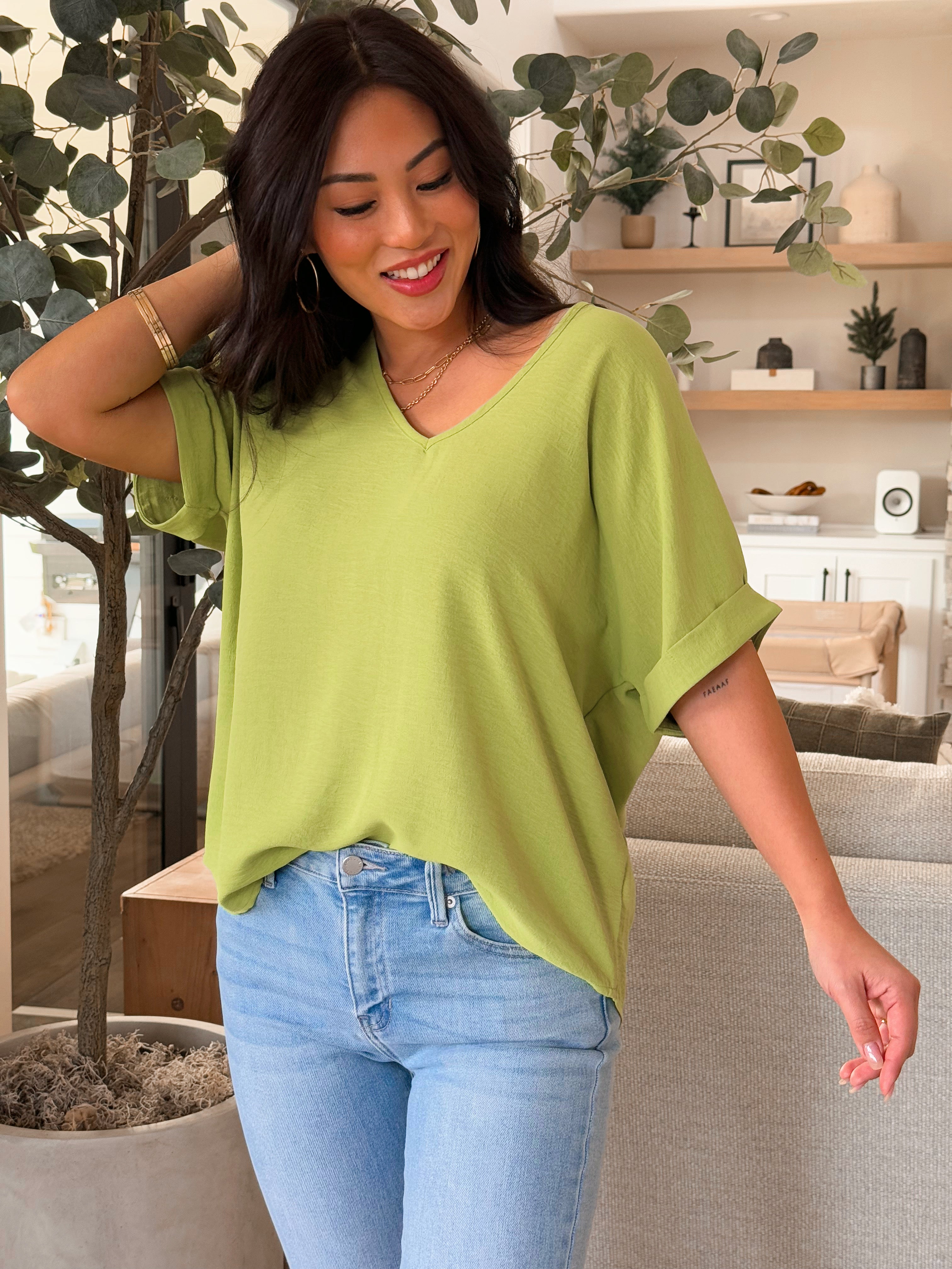 Marcia Blouse - CHARTREUSE - willows clothing BLOUSE