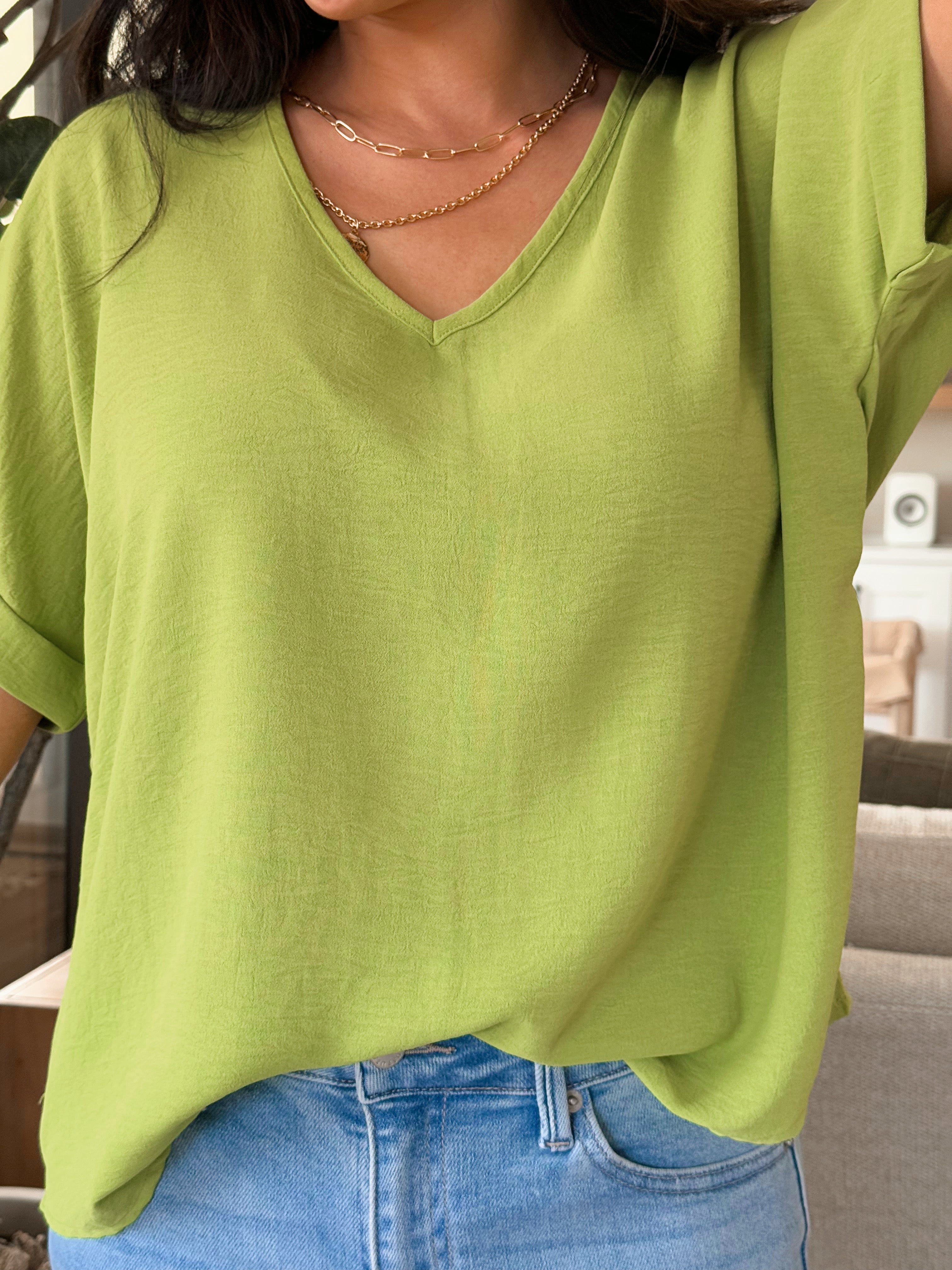 Marcia Blouse - CHARTREUSE - willows clothing BLOUSE