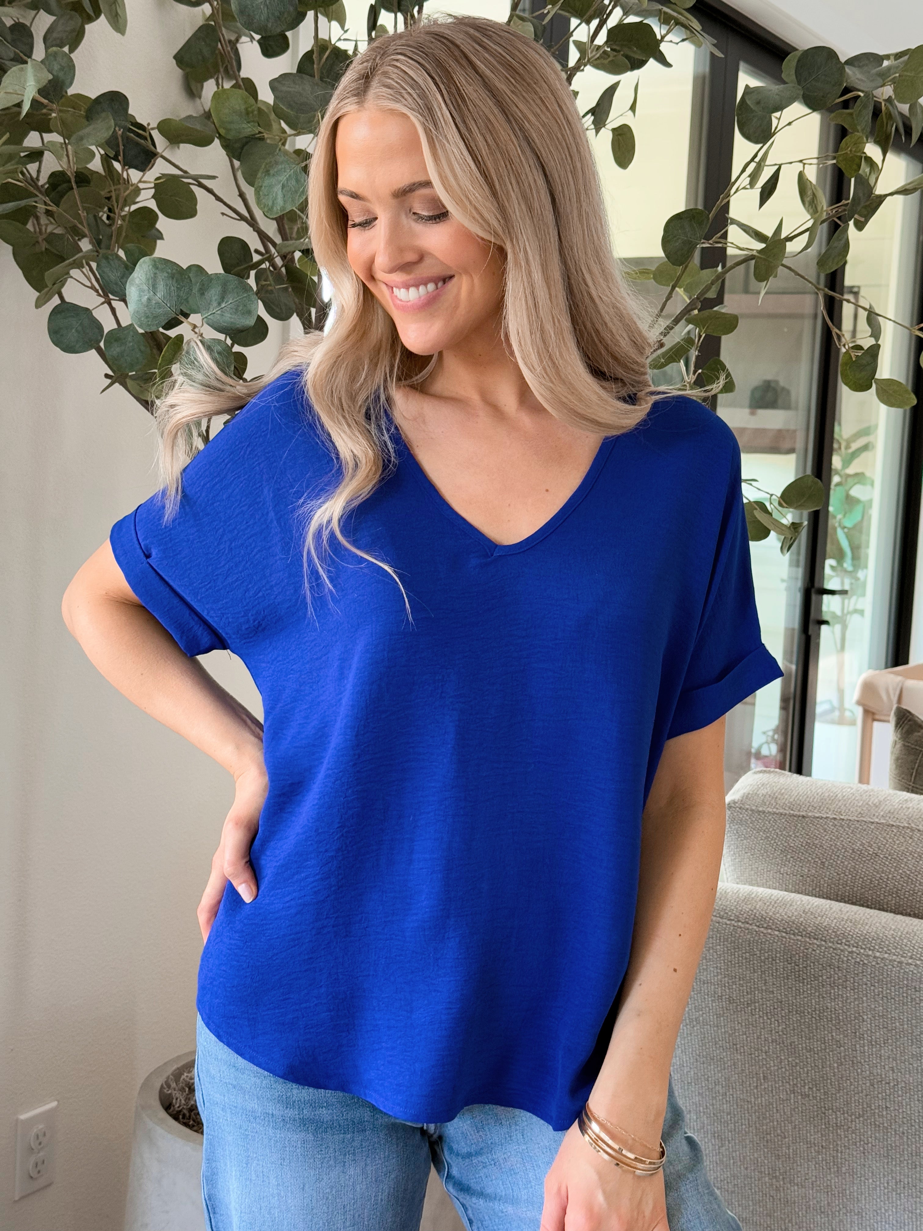 Marcia Blouse - ROYAL BLUE - willows clothing BLOUSE