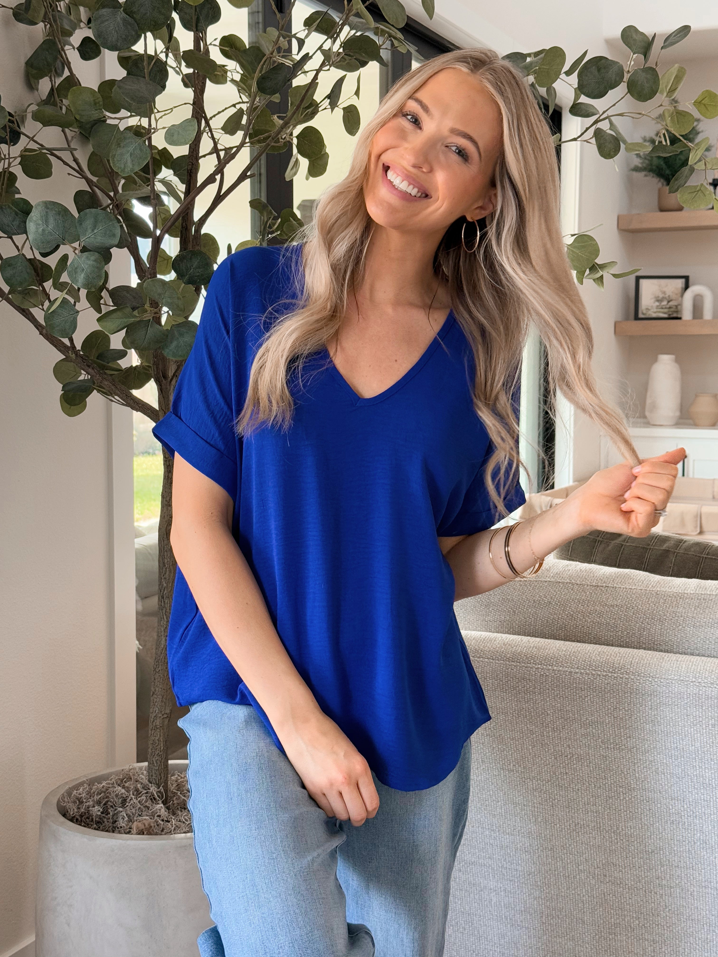 Marcia Blouse - ROYAL BLUE - willows clothing BLOUSE