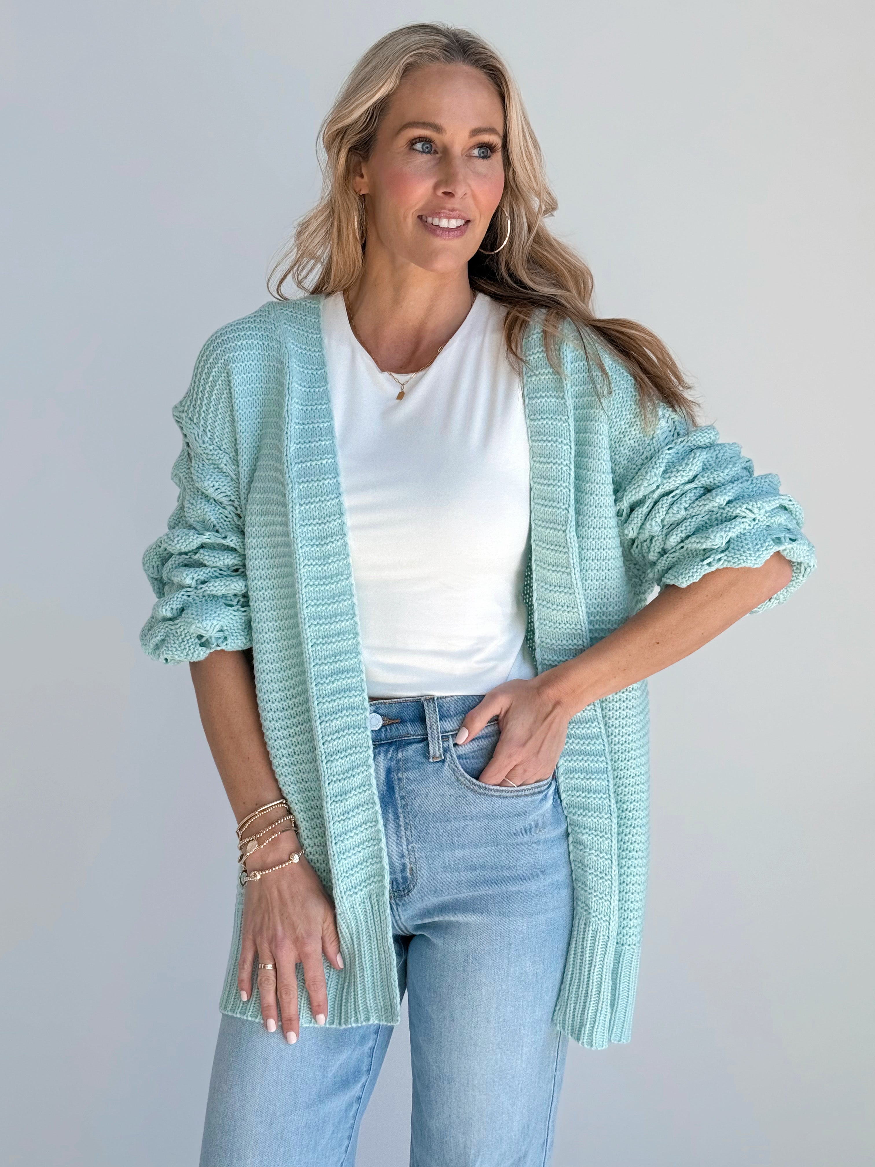 Maribelle Cardigan - BLUE - willows clothing Cardigan