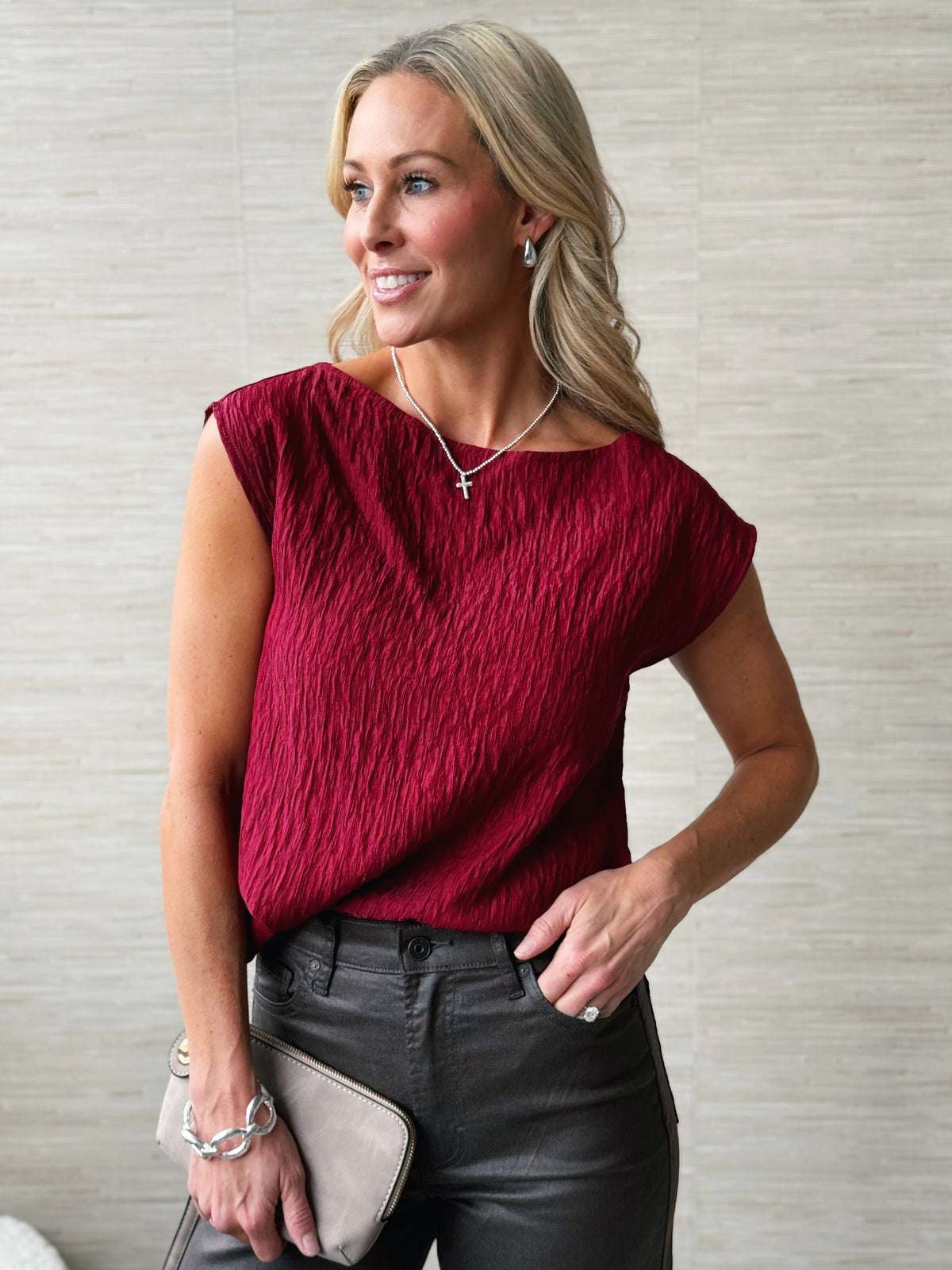 Marigold Blouse - BURGUNDY - willows clothing TANKS