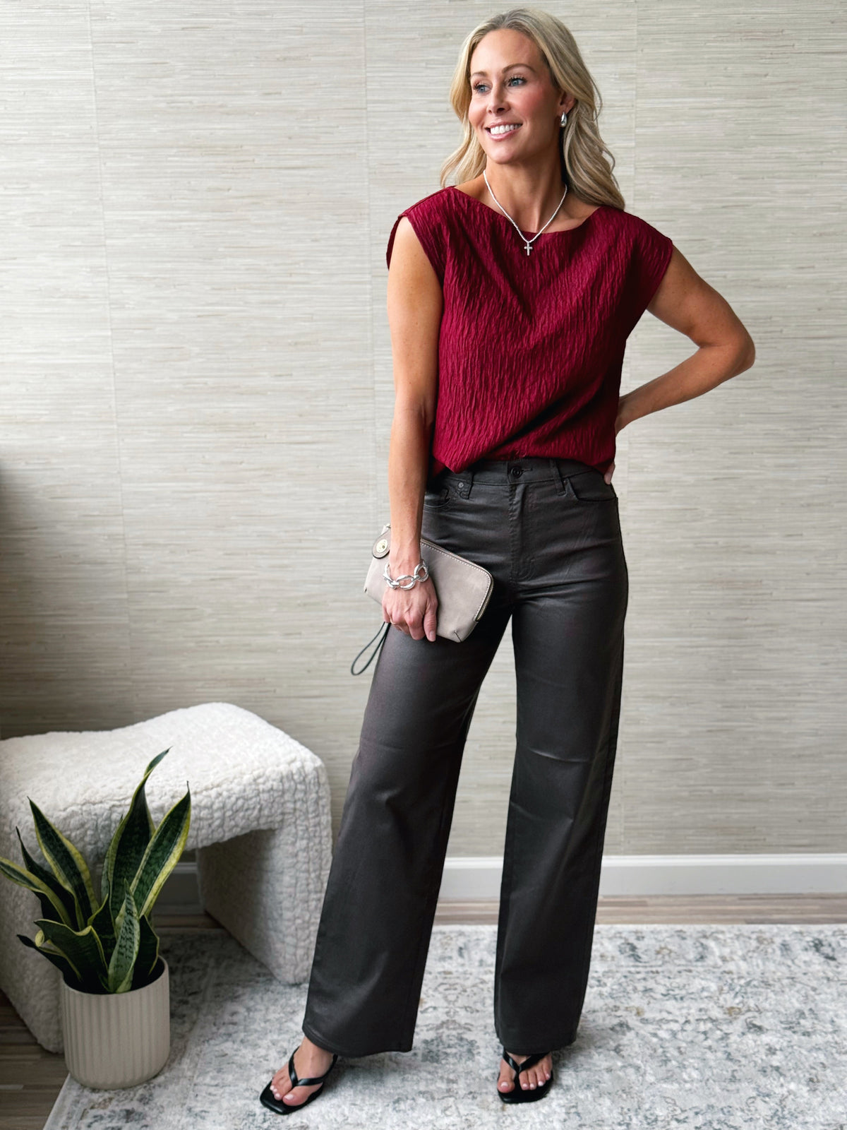 Marigold Blouse - BURGUNDY - willows clothing TANKS