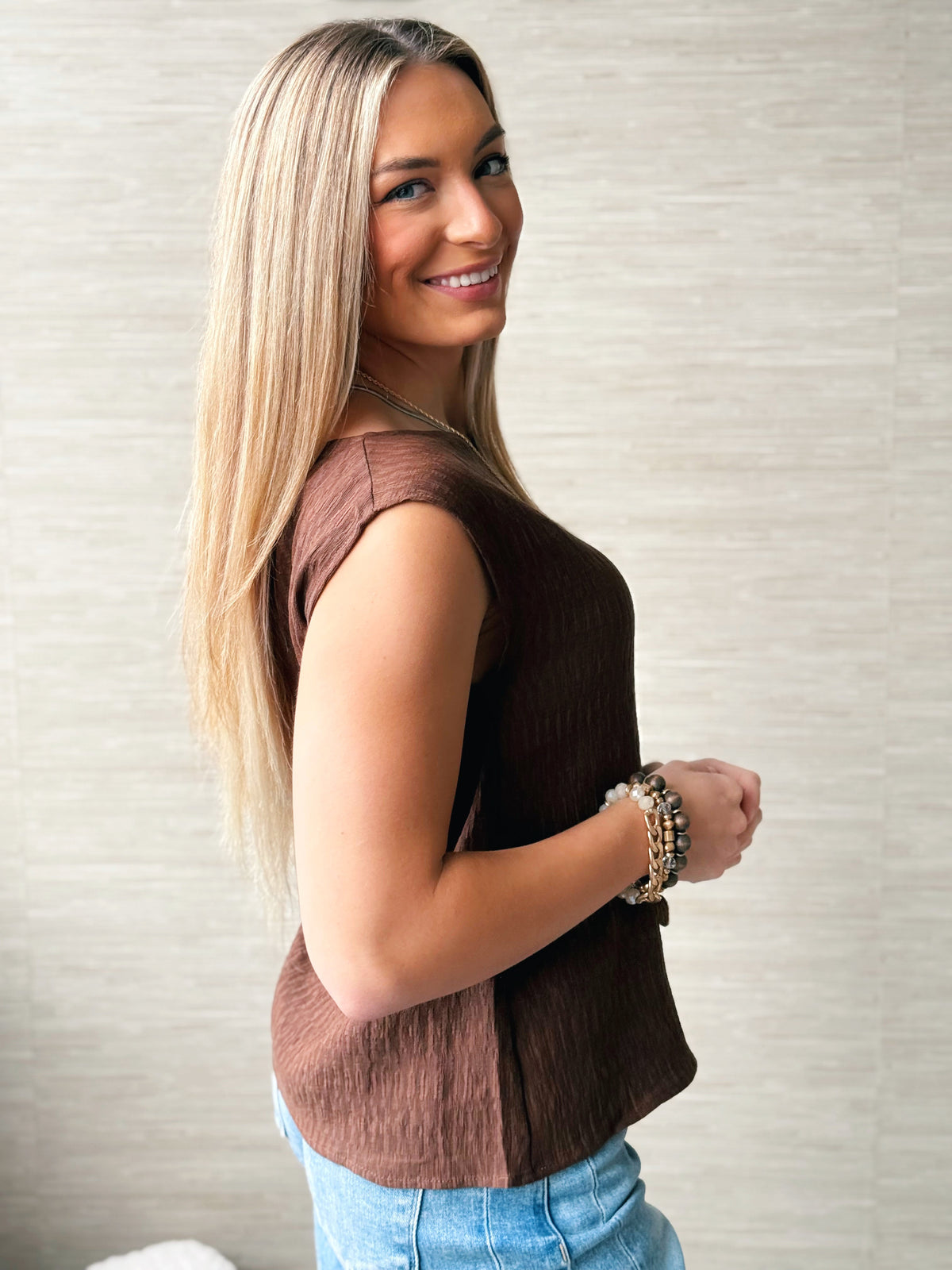 Marigold Blouse - MILK CHOCOLATE - willows clothing TANK