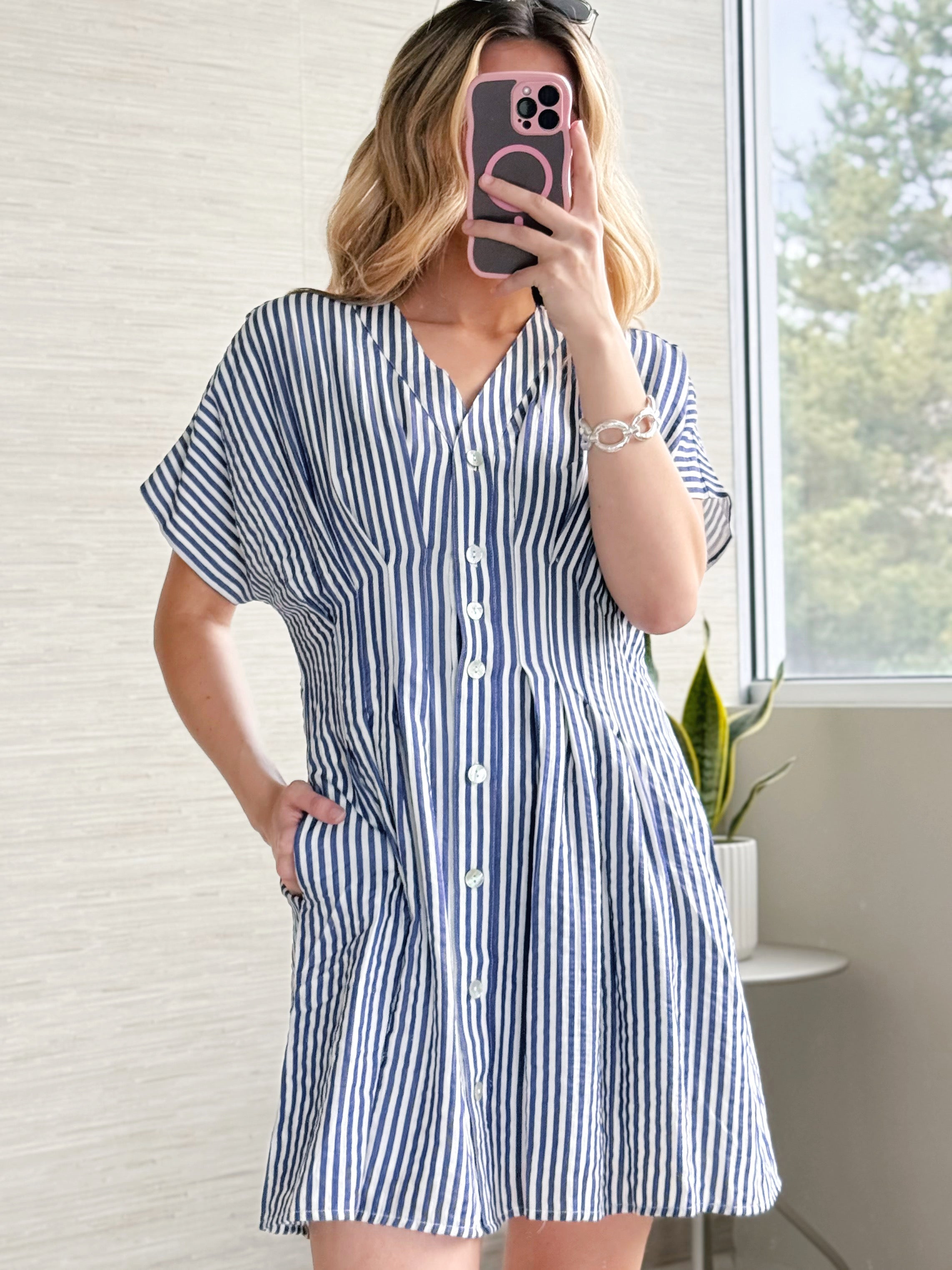 Martinez Dress - BLUE - willows clothing SHORT DRESS