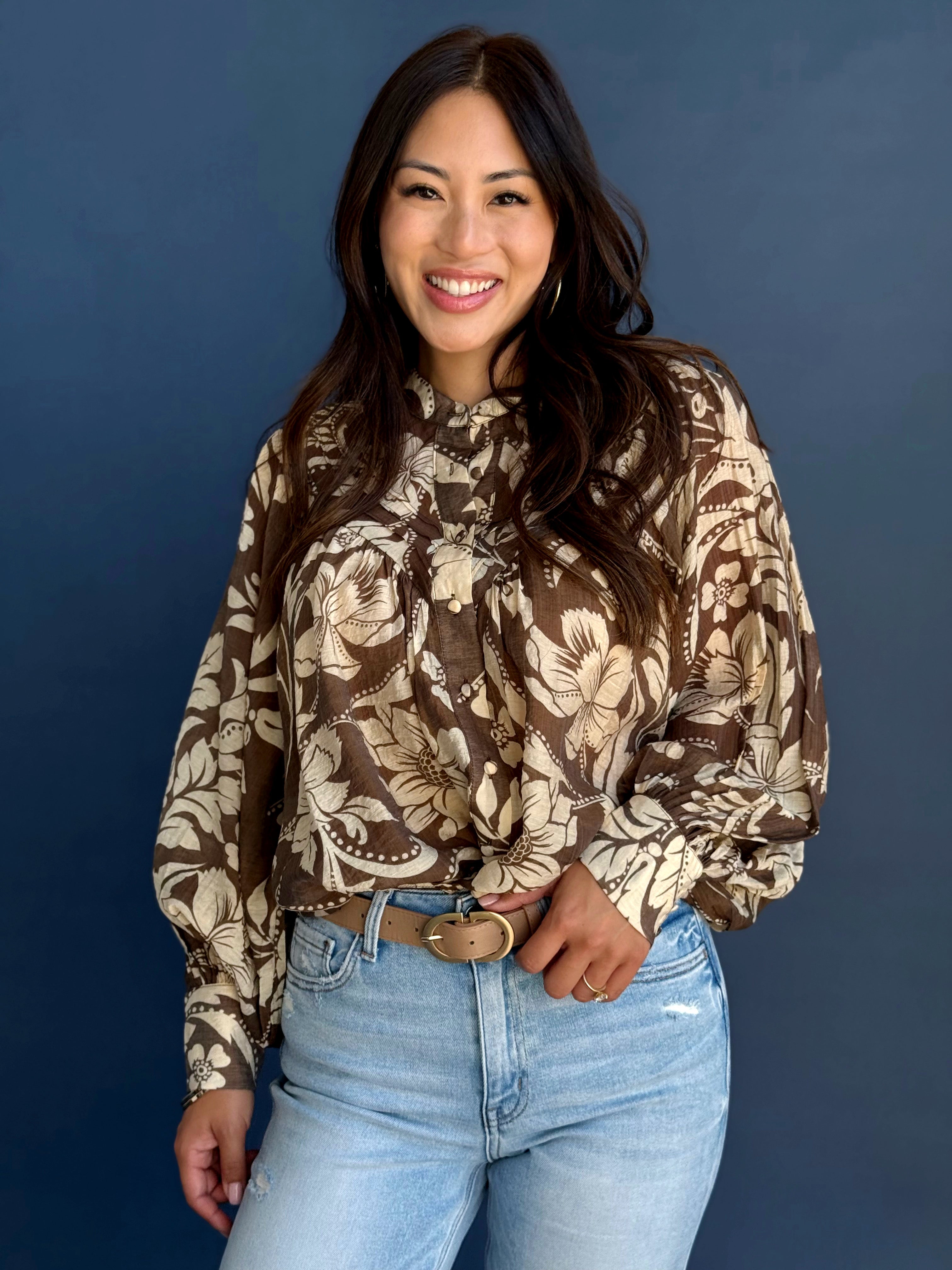 Maurice Blouse - BROWN - willows clothing BLOUSE