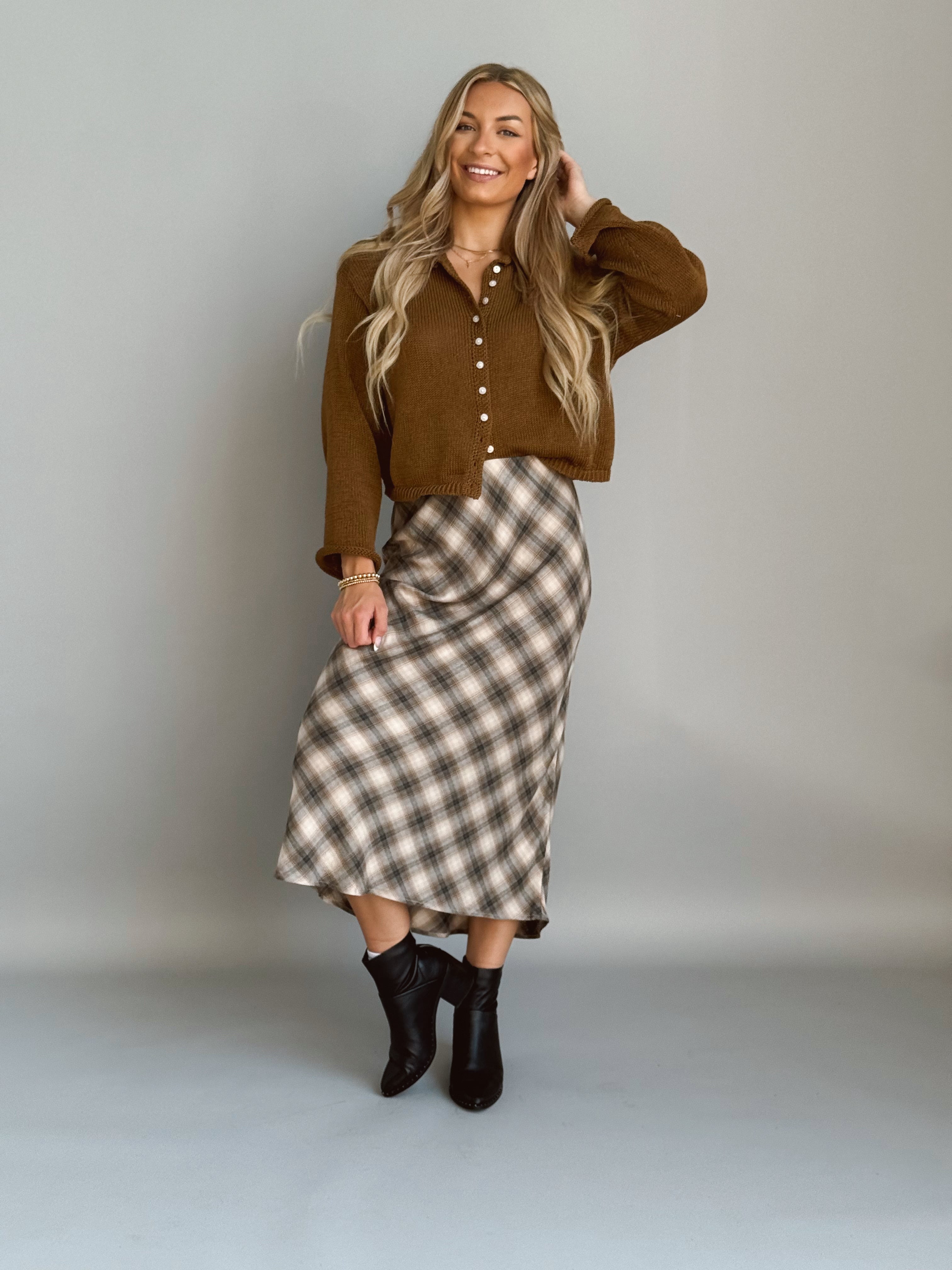 Maxine Skirt - CHARCOAL - willows clothing MIDI SKIRT