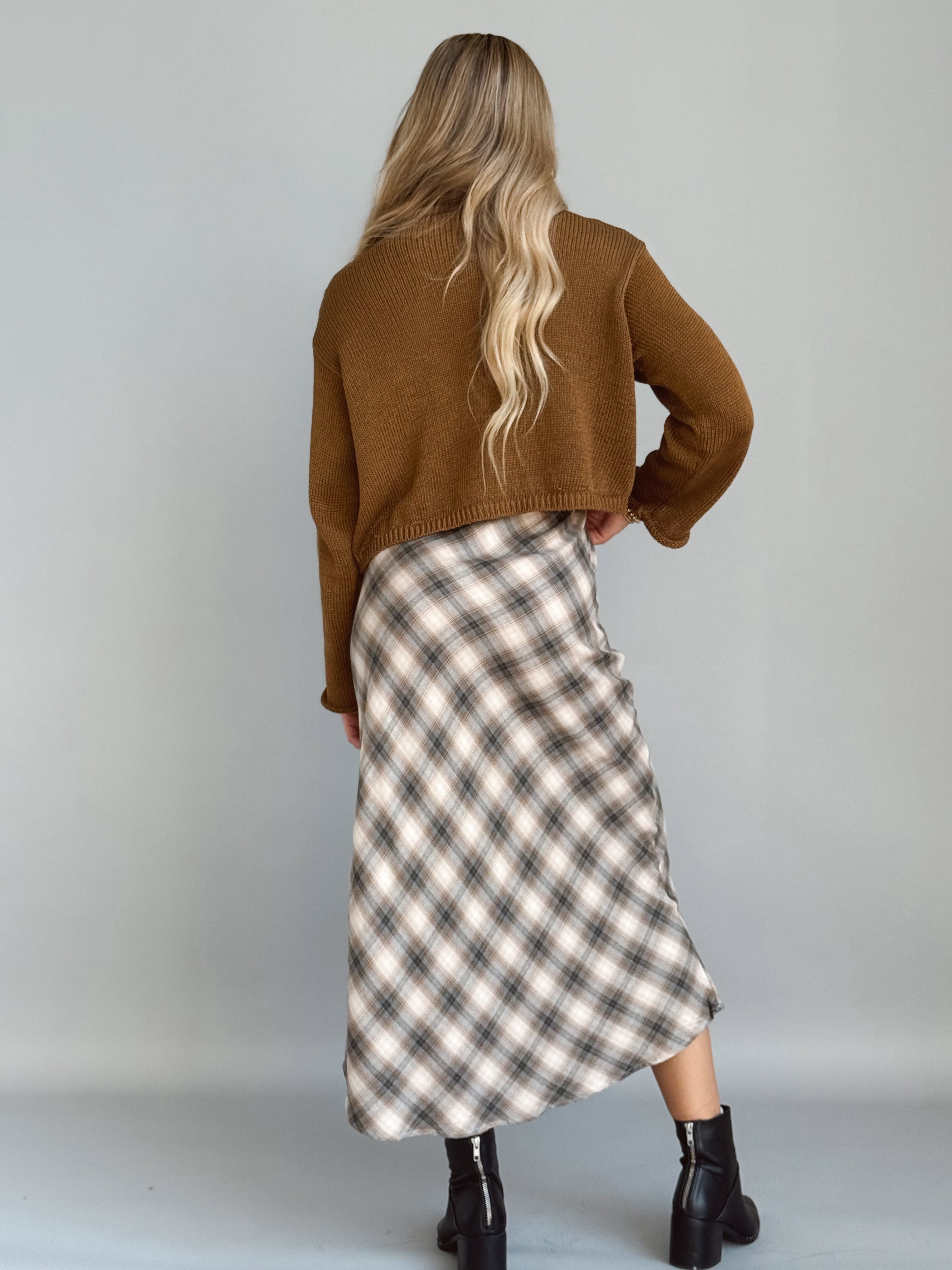 Maxine Skirt - CHARCOAL - willows clothing MIDI SKIRT