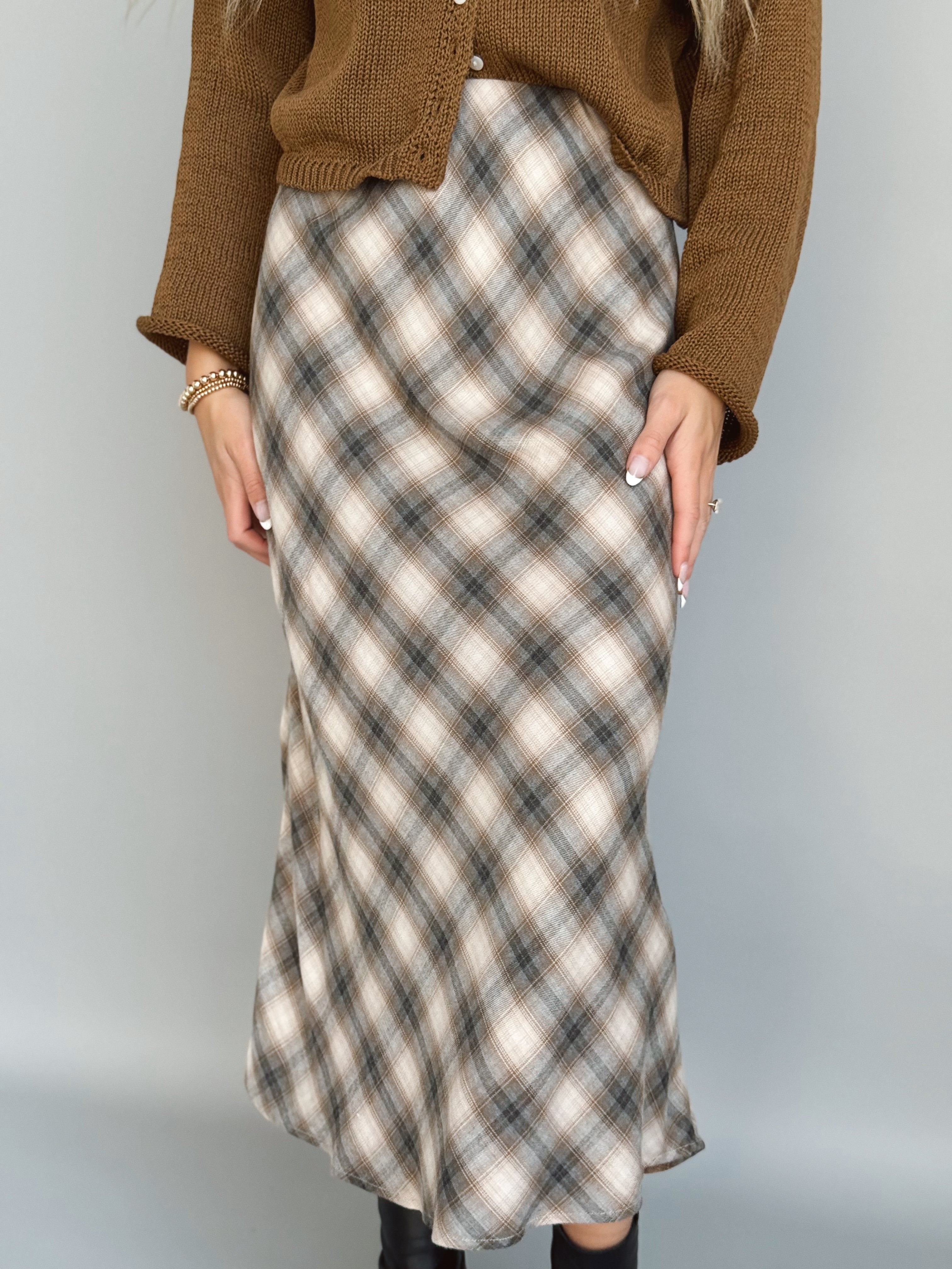 Maxine Skirt - CHARCOAL - willows clothing MIDI SKIRT